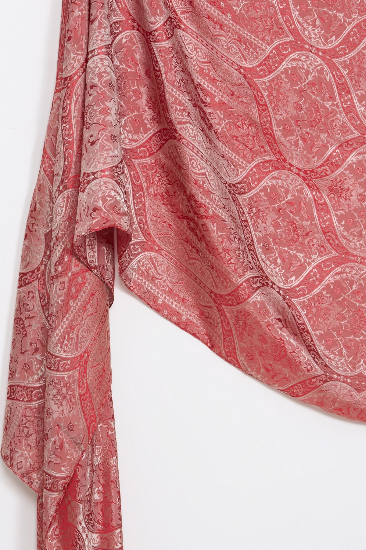 Shline Line Viscose Shawl - Burgundy-Mint Green