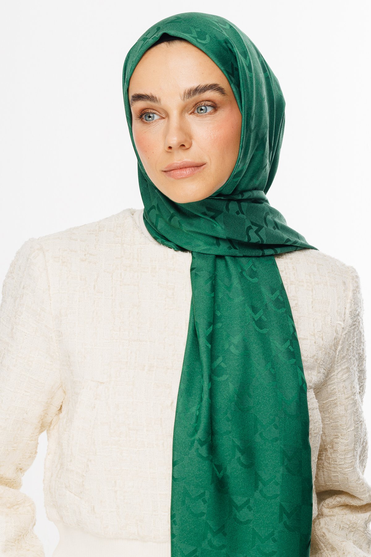 MC Pattern Jacquard Shawl - Jade