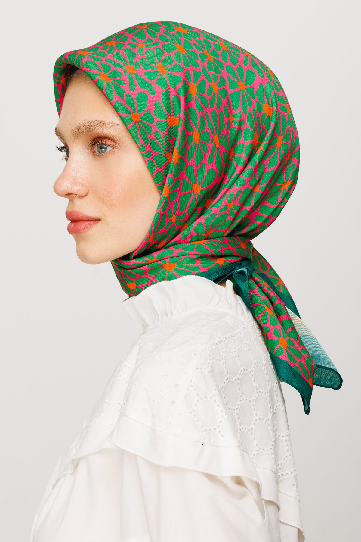 Clover Pattern Digital Soft Scarf - Fuchsia