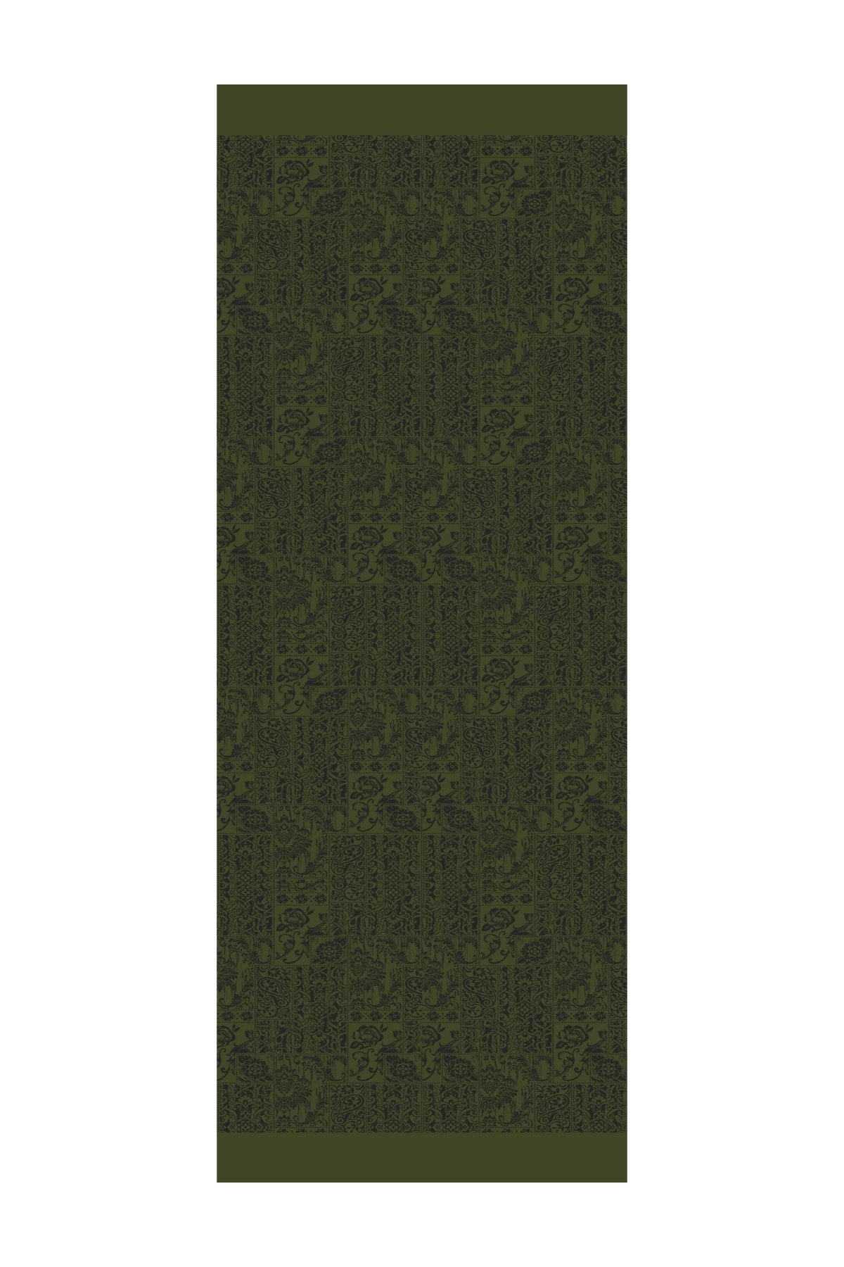 Henna Pattern Double-Sided Shawl - Black-Khaki