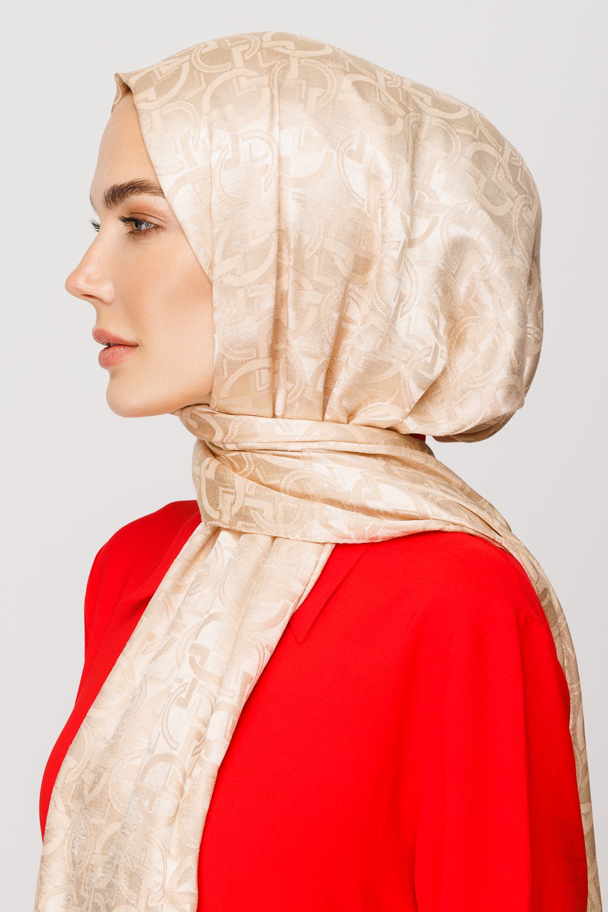 Longar Pattern Shiny Jacquard Shawl