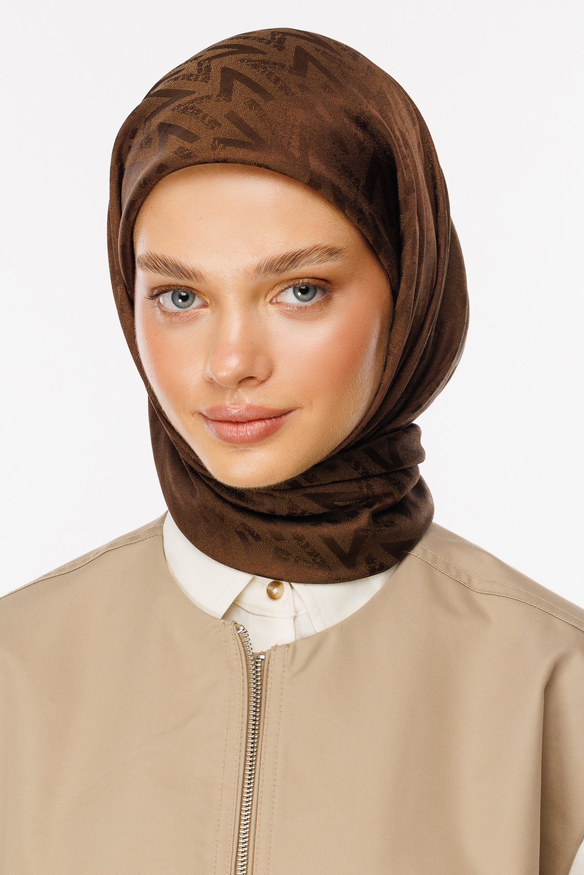 Nova Pattern Luxury Jacquard Scarf - Bitter