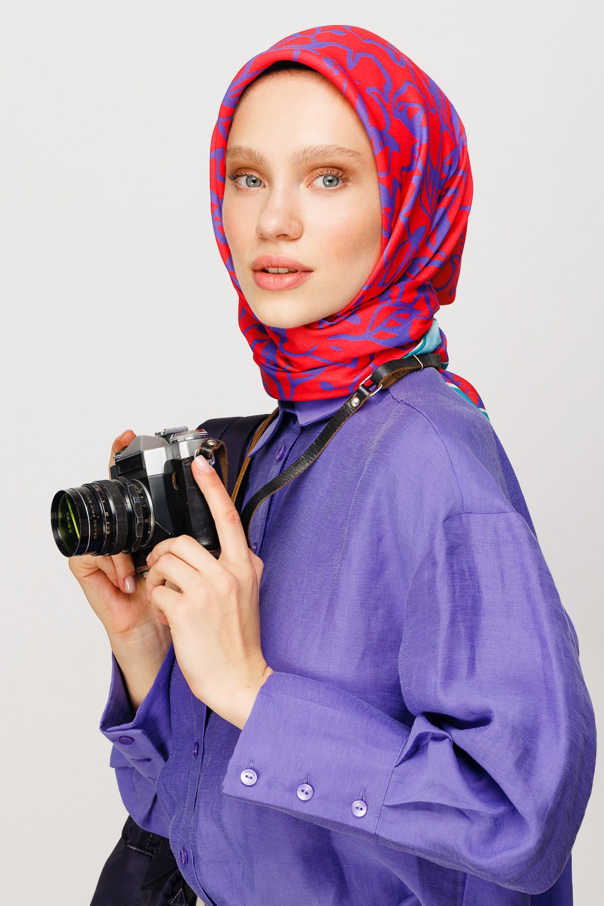 Floral Desen Dijital Soft Eşarp - Lavanta