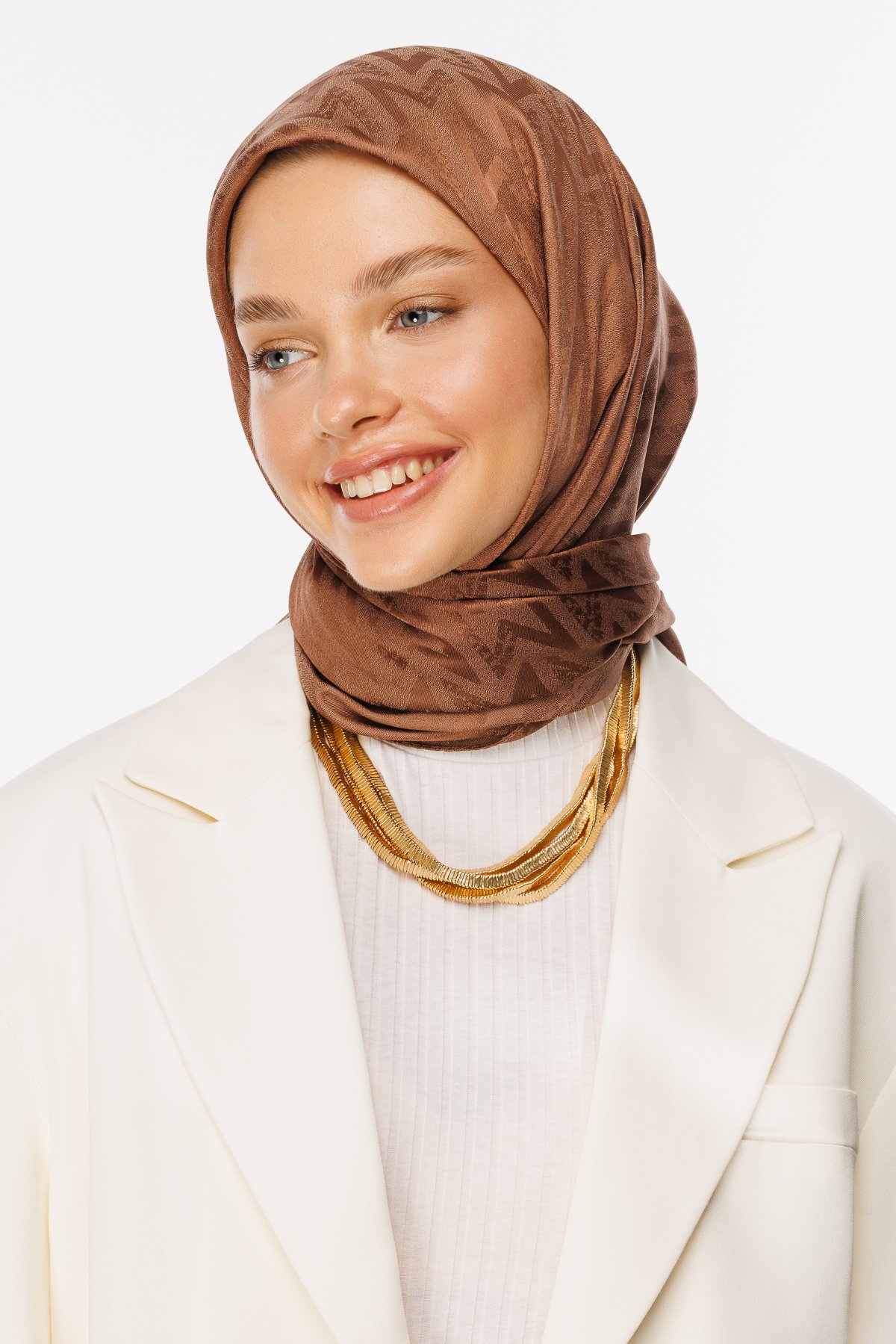 Nova Pattern Luxury Jacquard Scarf - Waterside