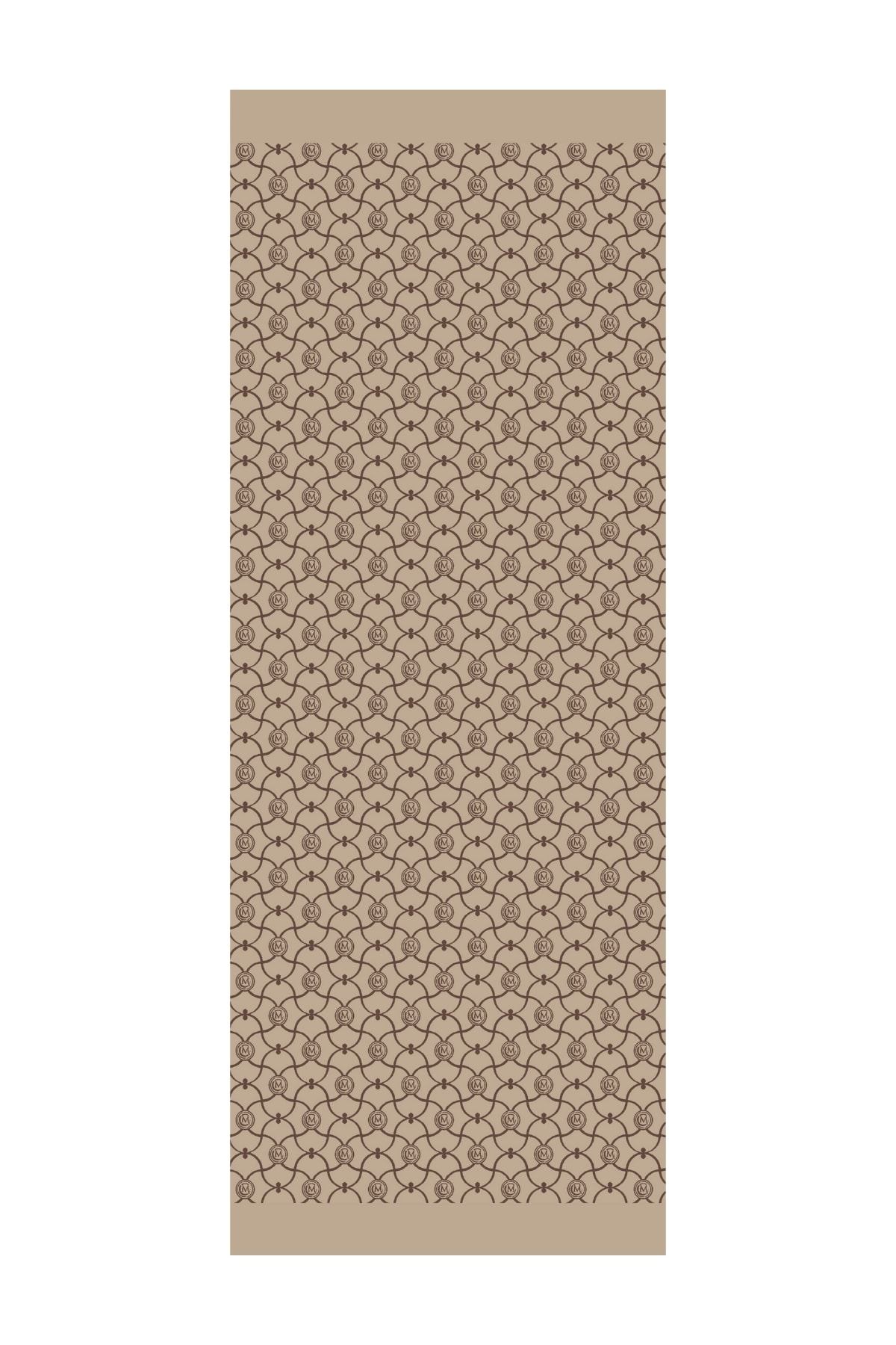 Marrakech-Pattern Reversible Shawl - Bitter Coffee-Beige