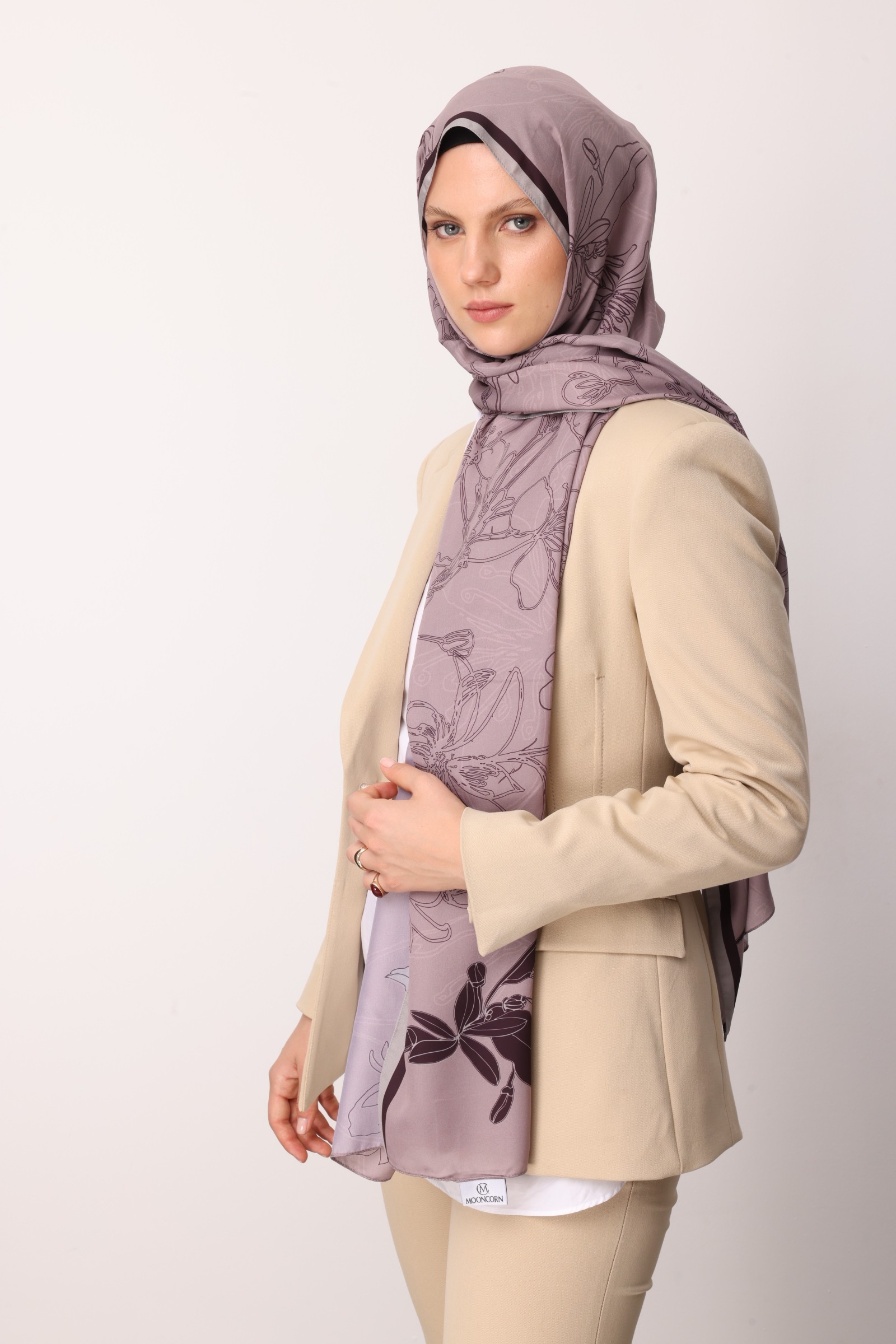 Yekta Desen Sakura İpek Şal - Pembe