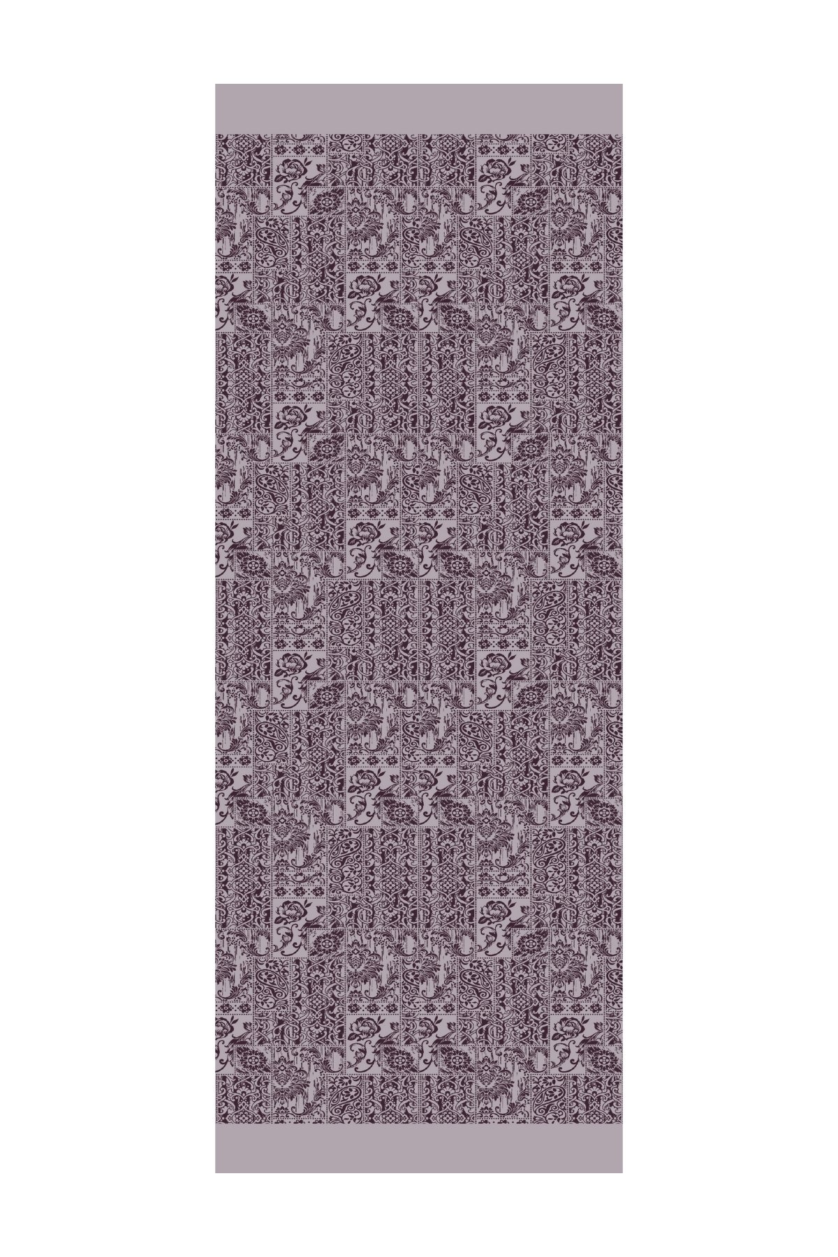 Henna Pattern Double-Sided Shawl - Purple-Gray