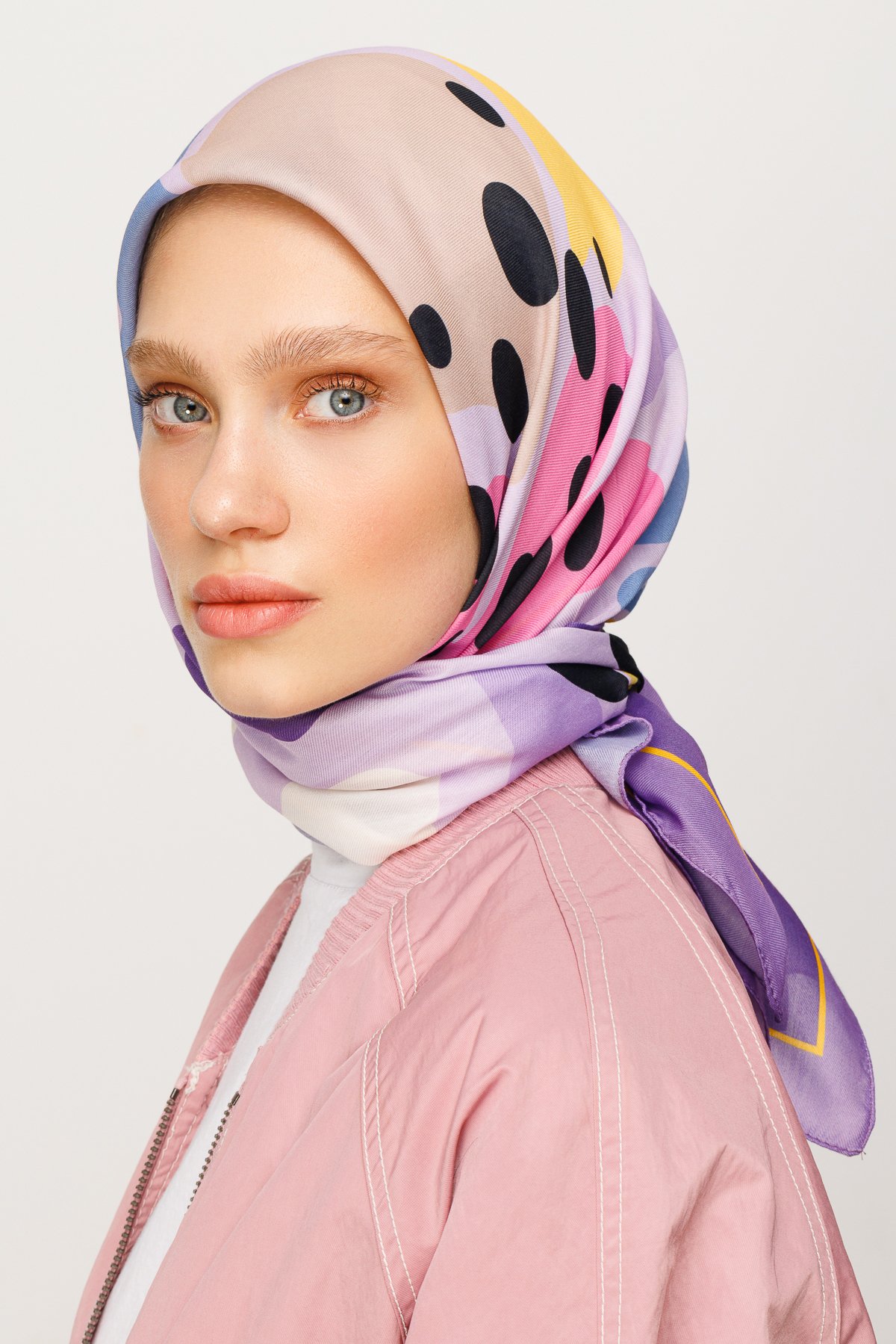 Bloom Pattern Digital Soft Scarf - Lavender
