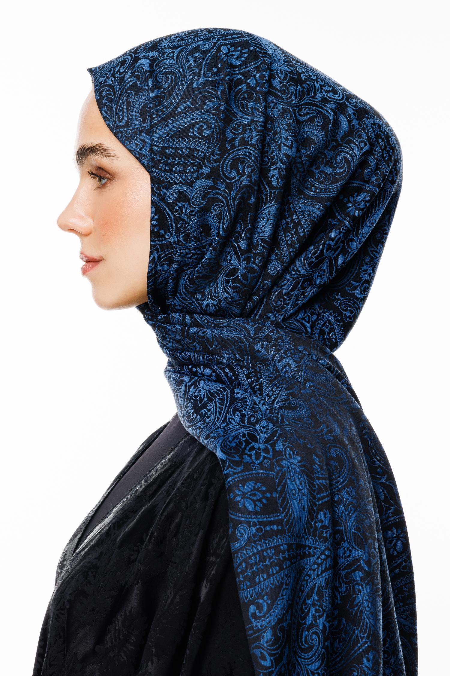 Marrakech Double Sided Shawl - Black-Indigo