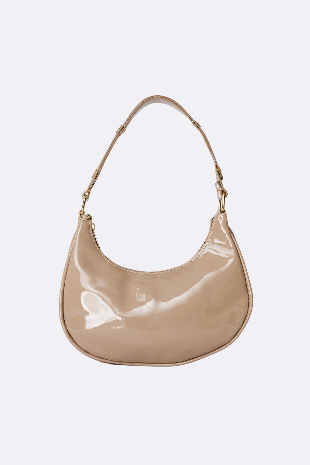 Mina Patent Leather Bag - Beige