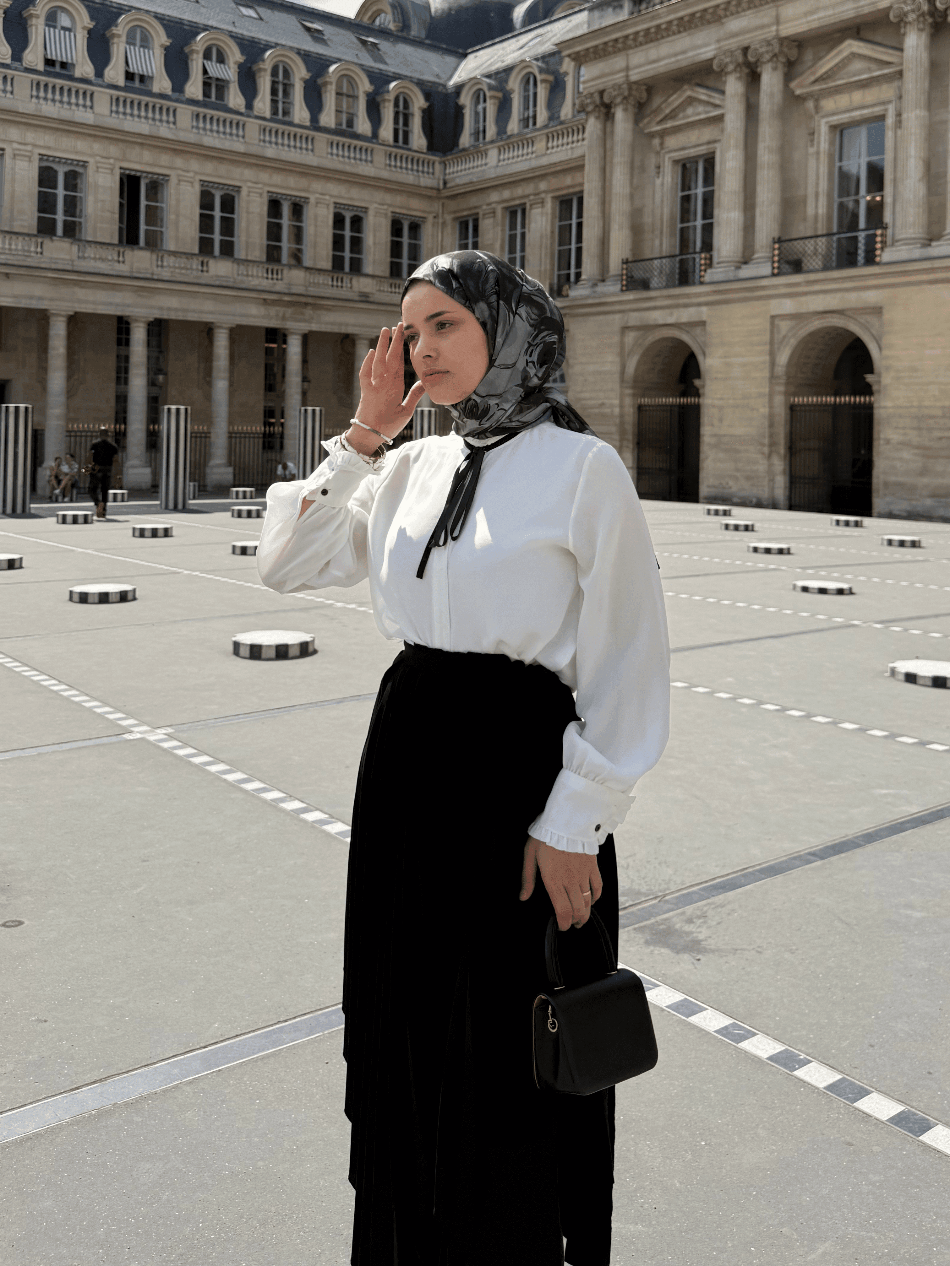 Siyah Rossel Desen Pamuk Şal
