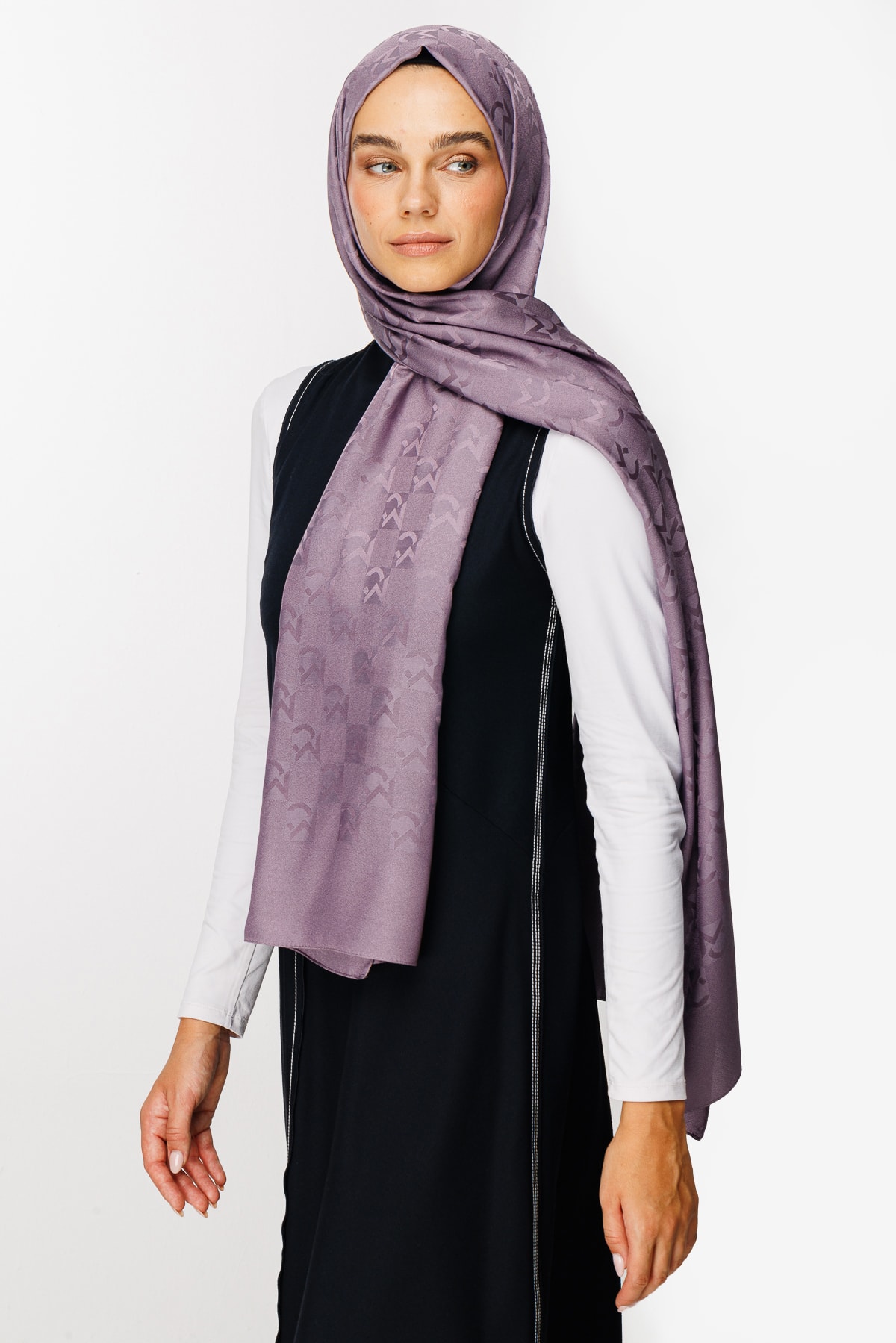 MC Pattern Jacquard Shawl - Violet