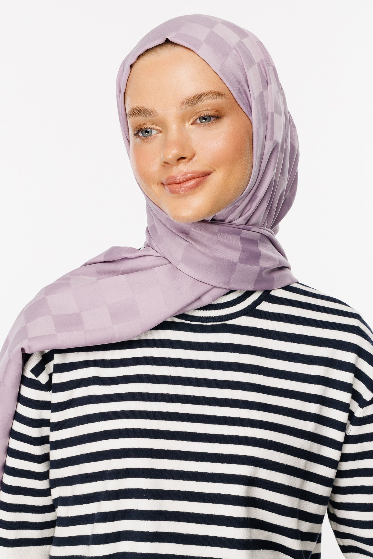 Checkers Pattern Silk Jacquard Hijab