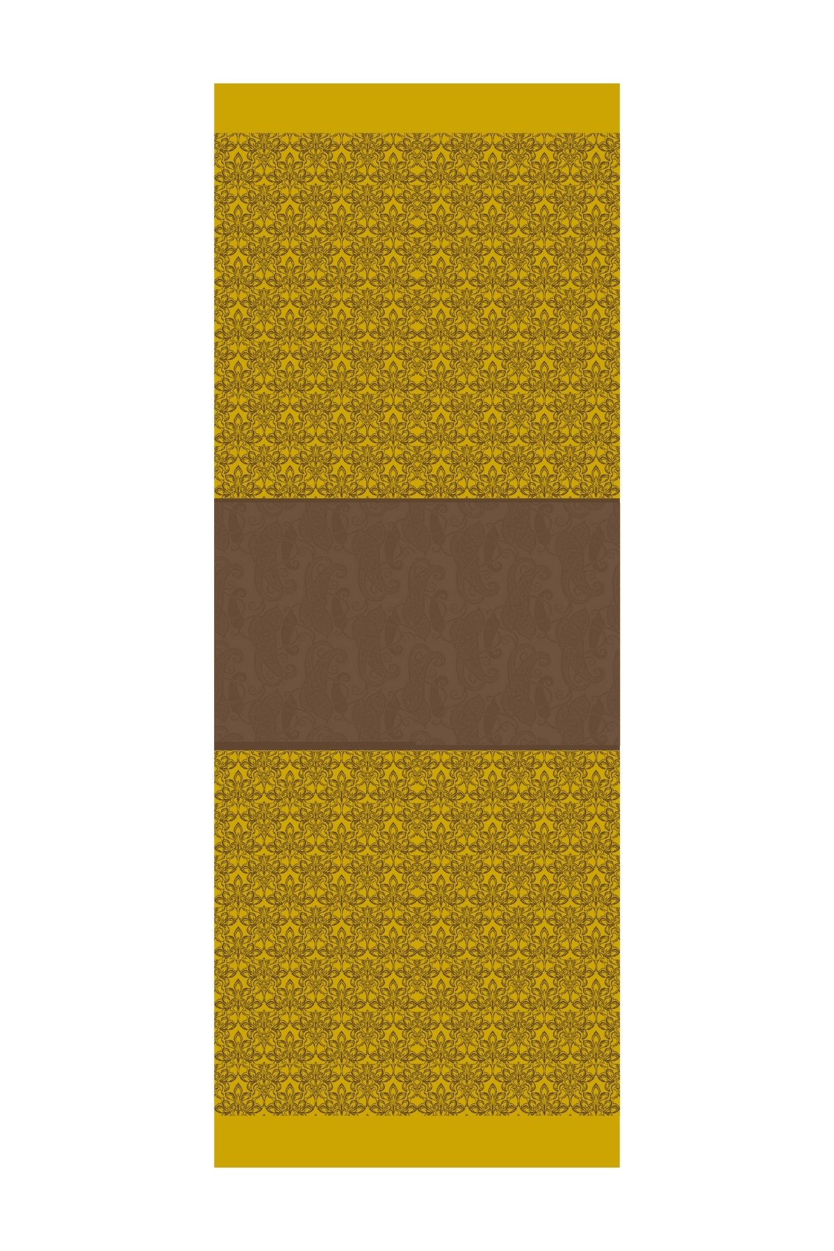 Nora Pattern Double-Sided Shawl - Bitter Coffee-Mustard