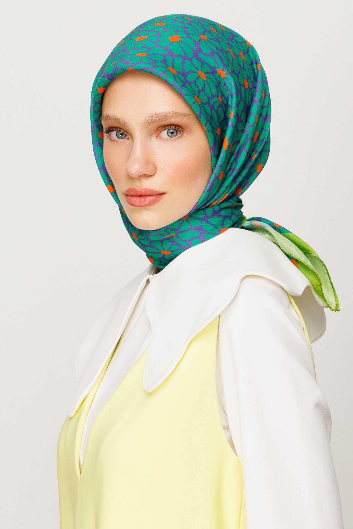 Clover Pattern Digital Soft Scarf - Lavender