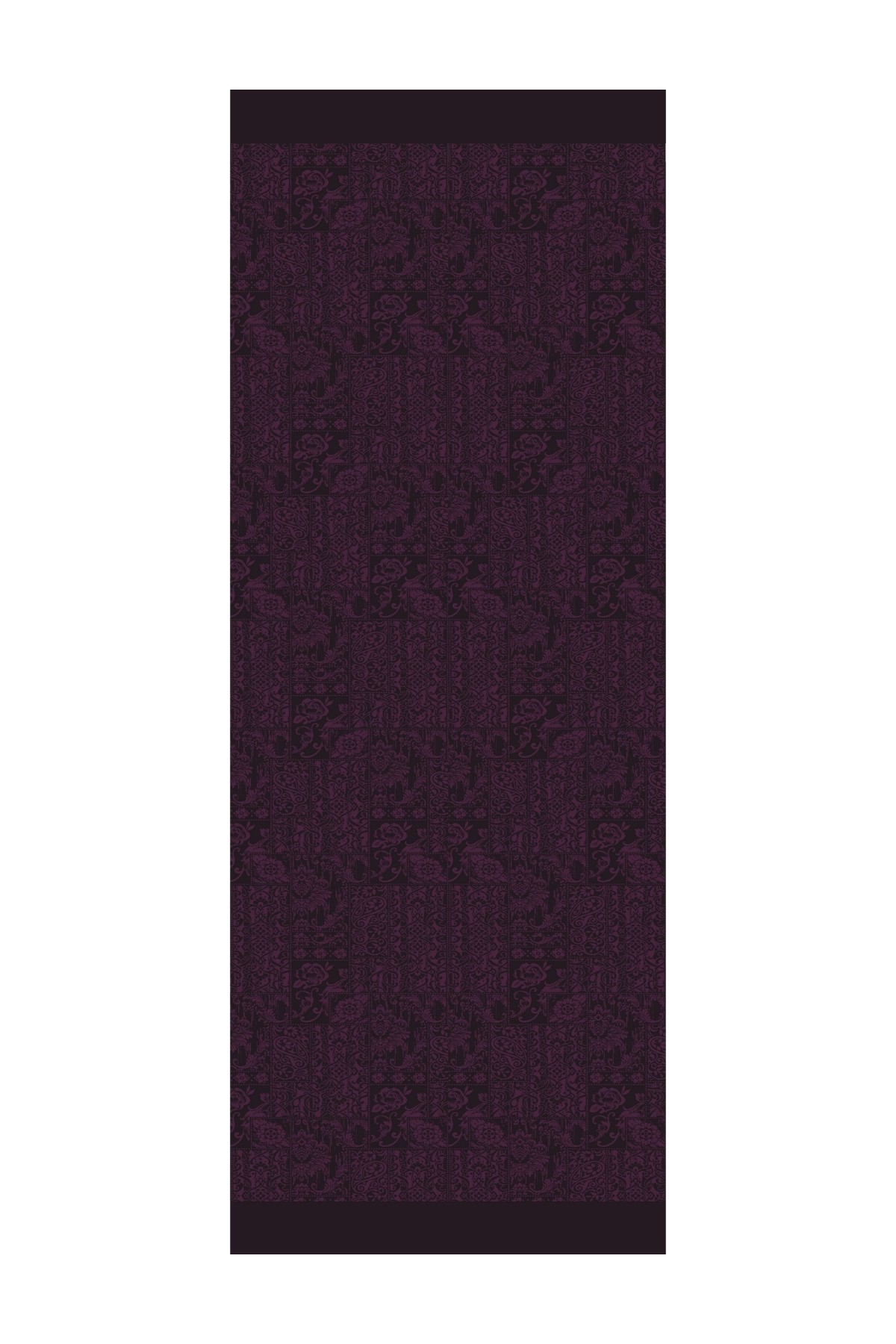 Henna Pattern Double-Sided Shawl - Purple-Black
