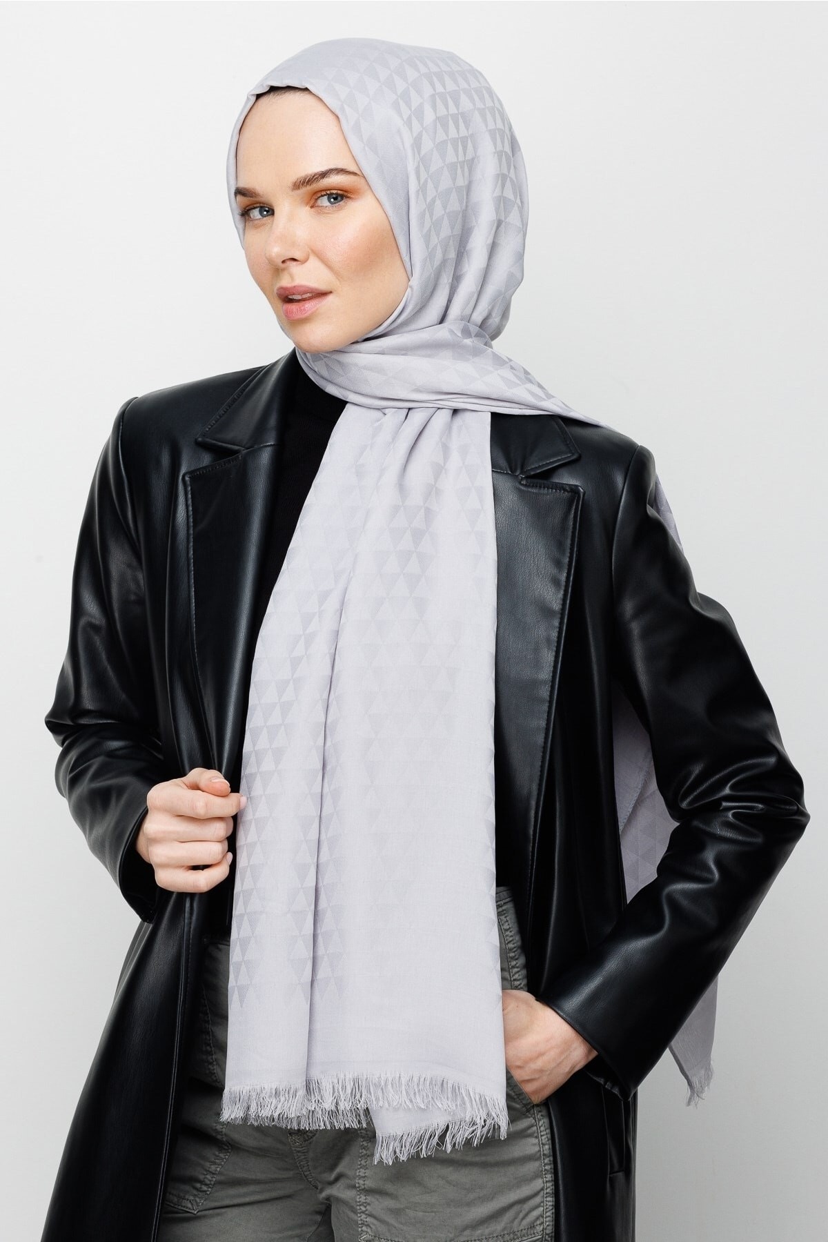 Gemustertes Baumwolle Jacquard Hijab