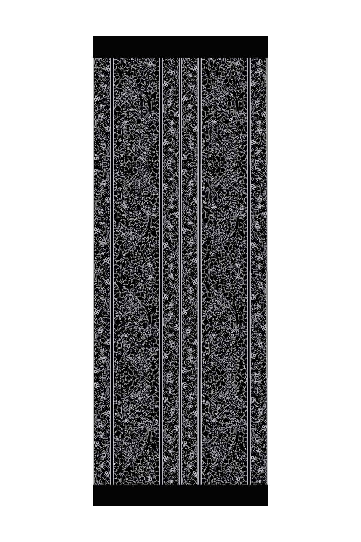 Lavin Pattern Double-Sided Shawl - Black-Black