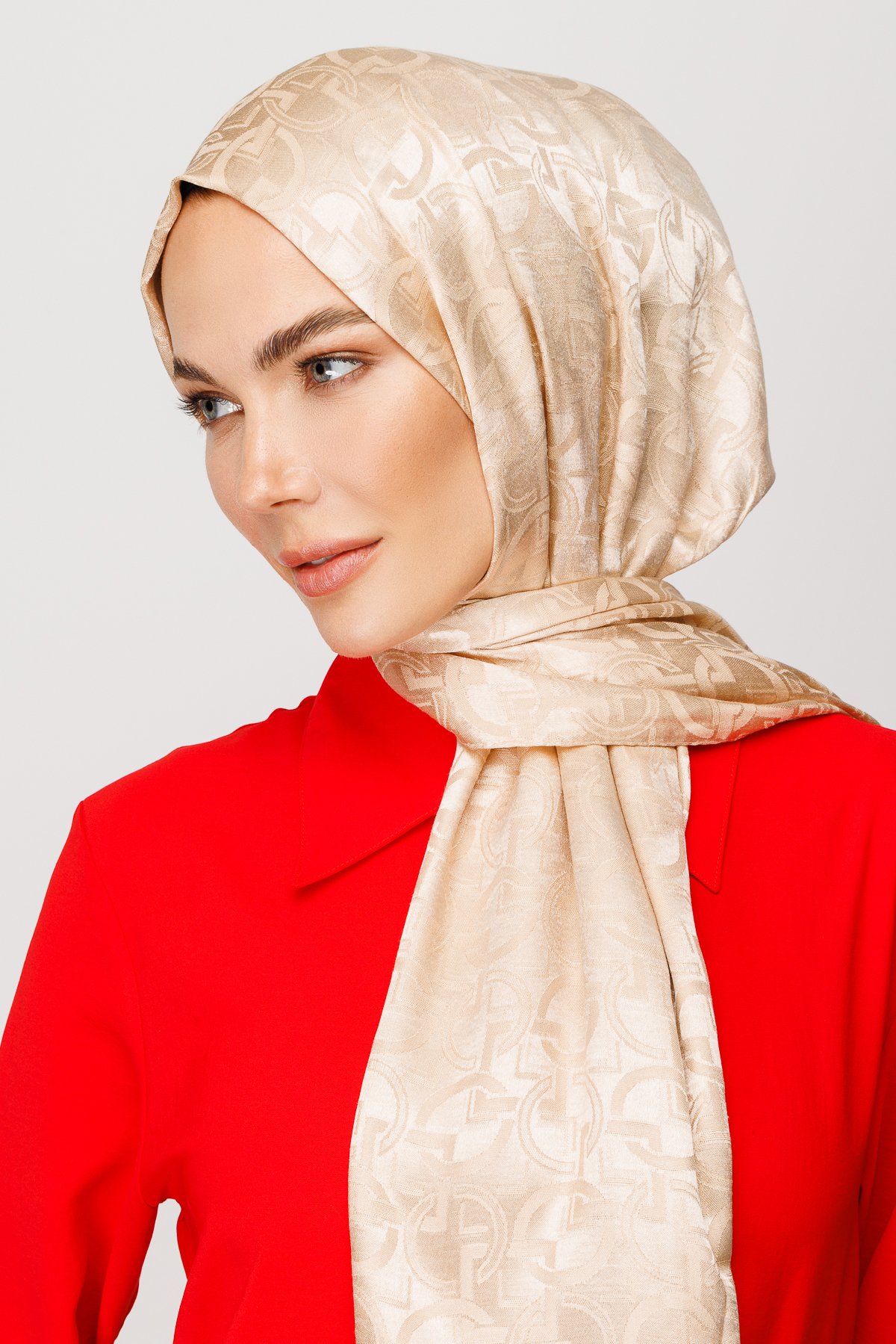 Longar Pattern Shiny Jacquard Shawl