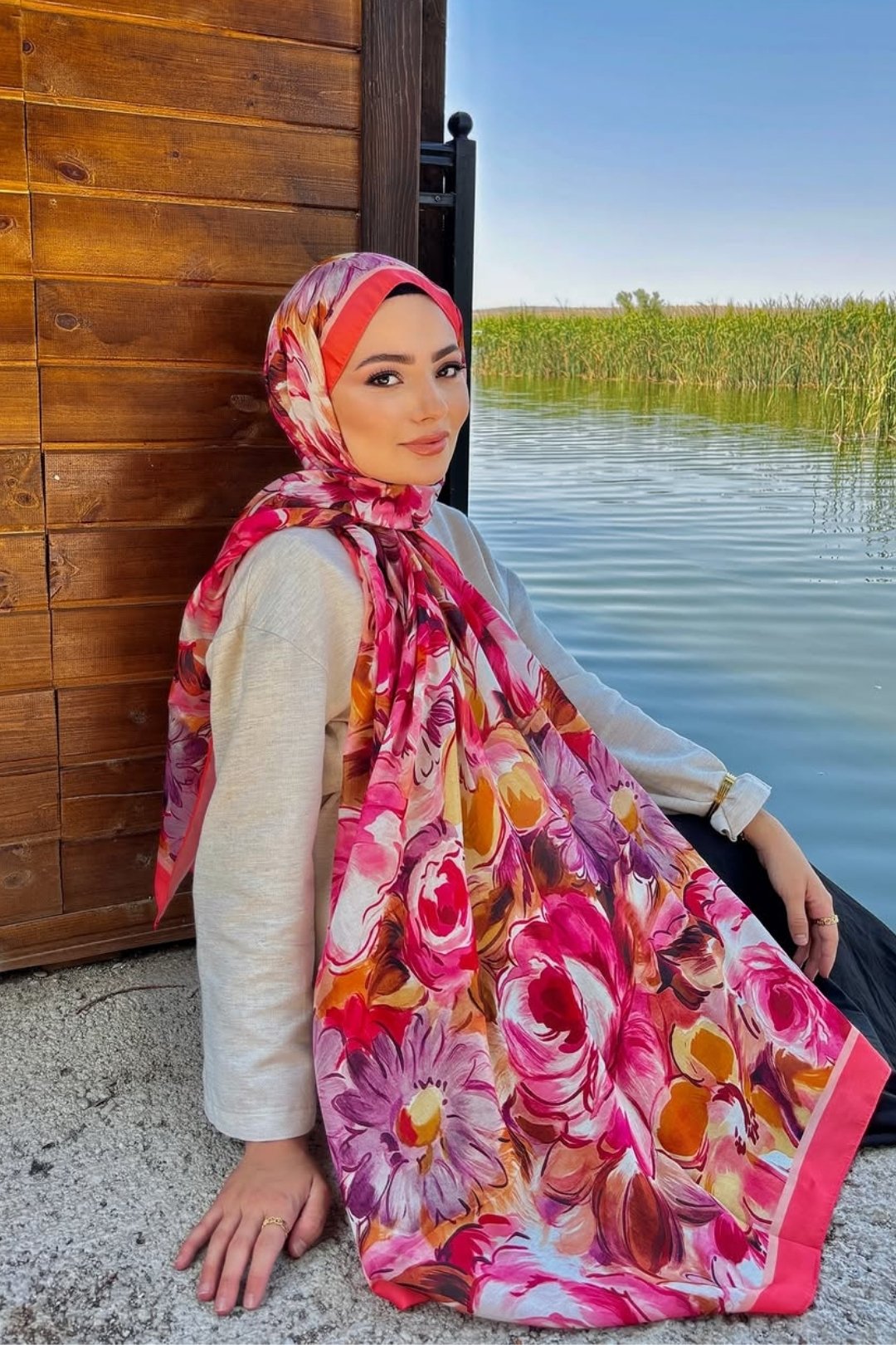 Somon Rossel Desen Pamuk Şal