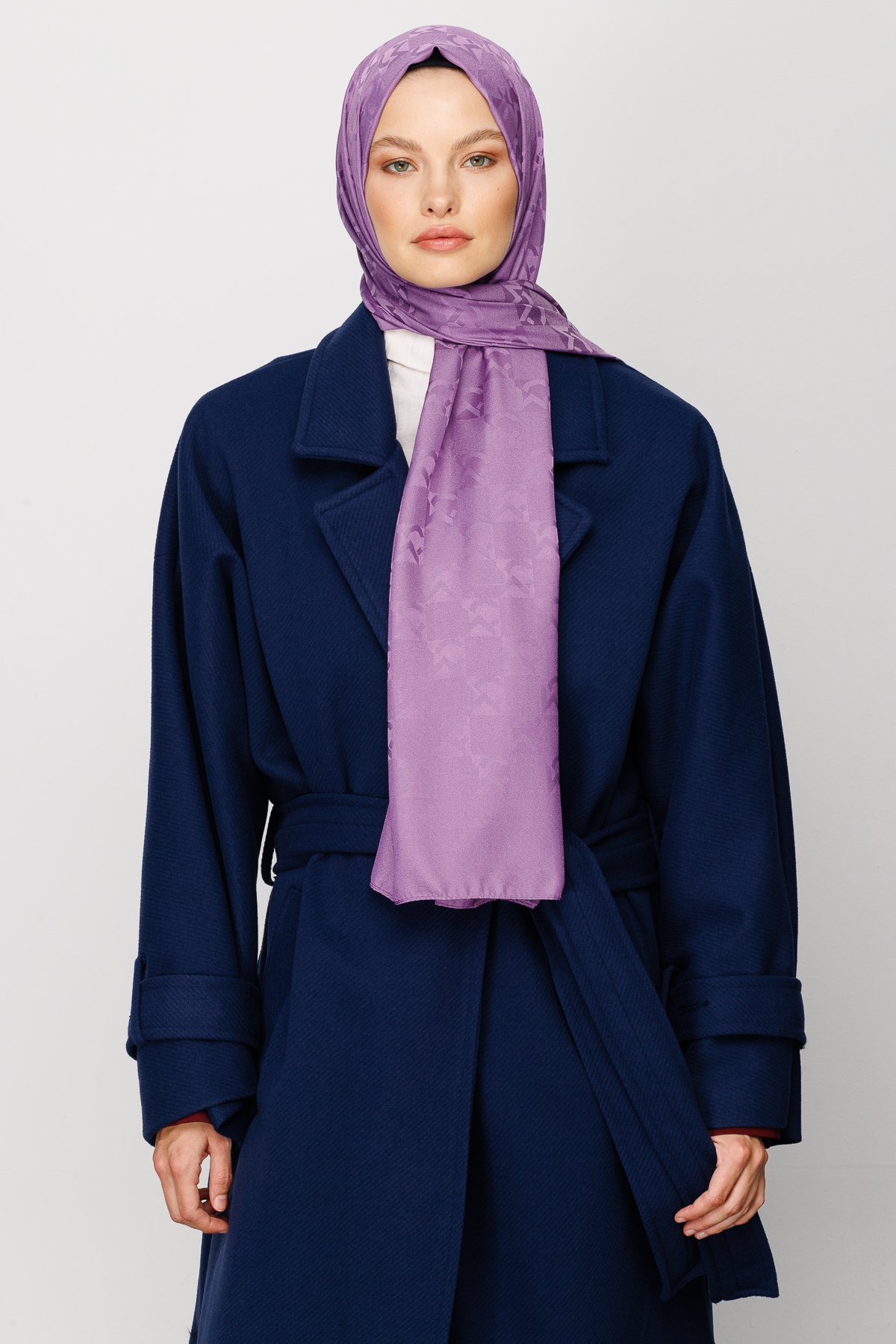 MC Pattern Jacquard Shawl - Lavender