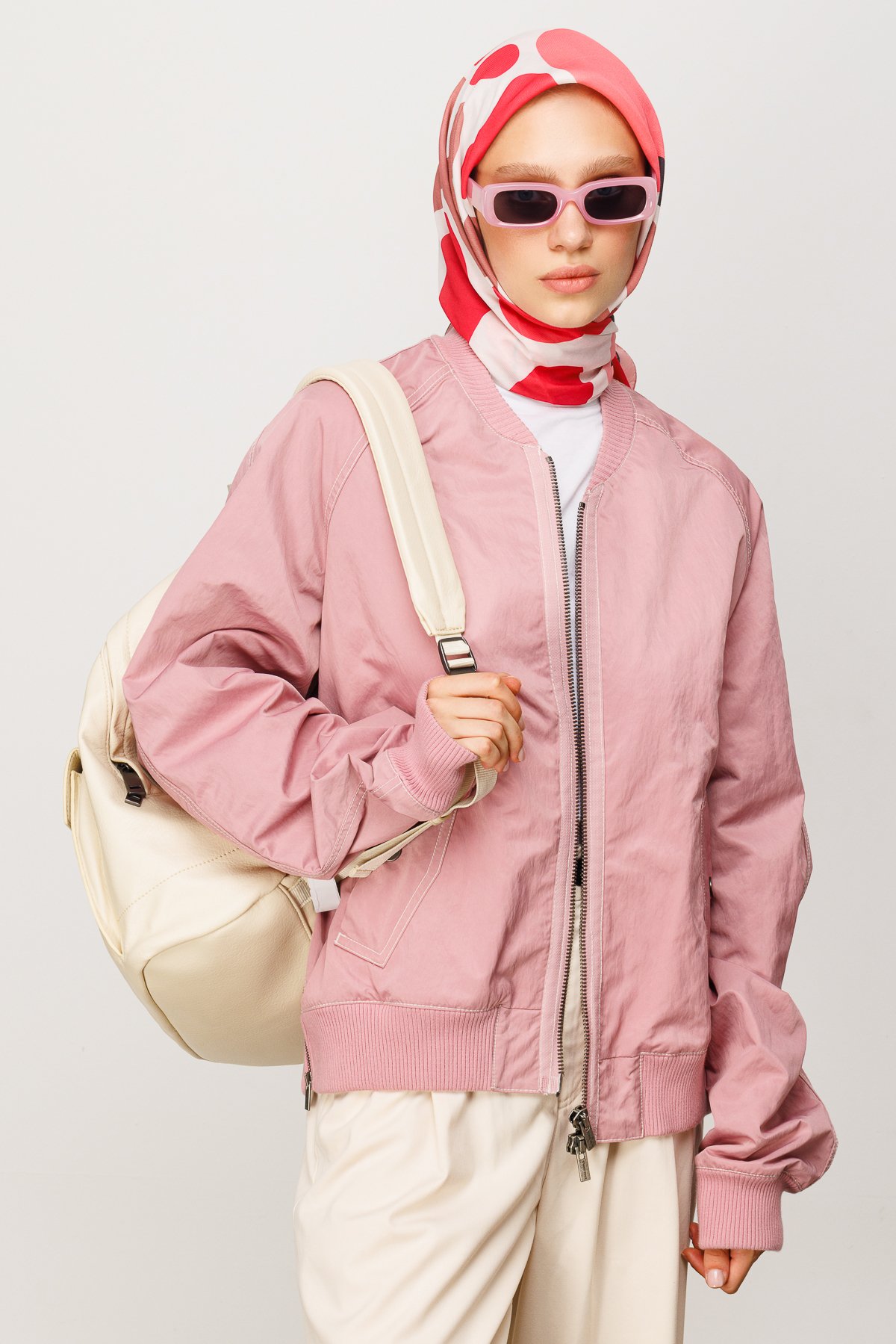 Bloom Pattern Digital Soft Scarf - Powder