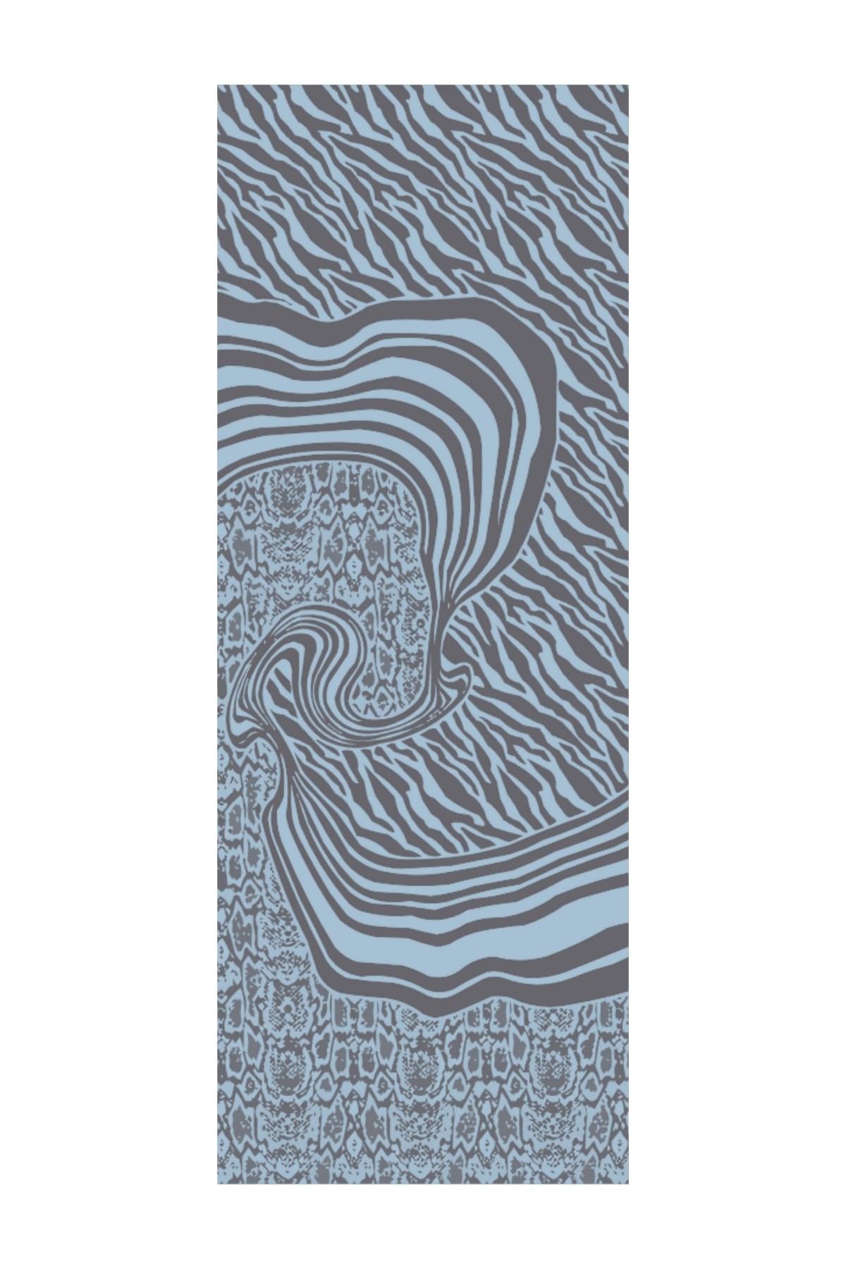 Marrakech Double Sided Shawl - Dark Gray-Light Blue