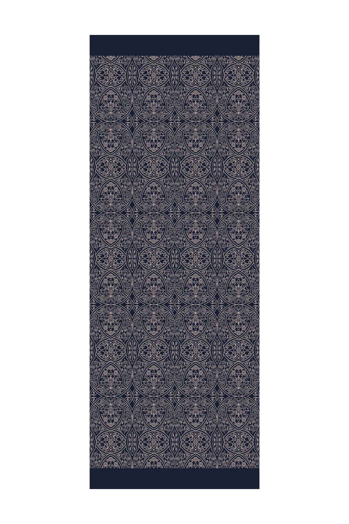 Morocco Pattern Double-Sided Shawl - Navy Blue-Beige