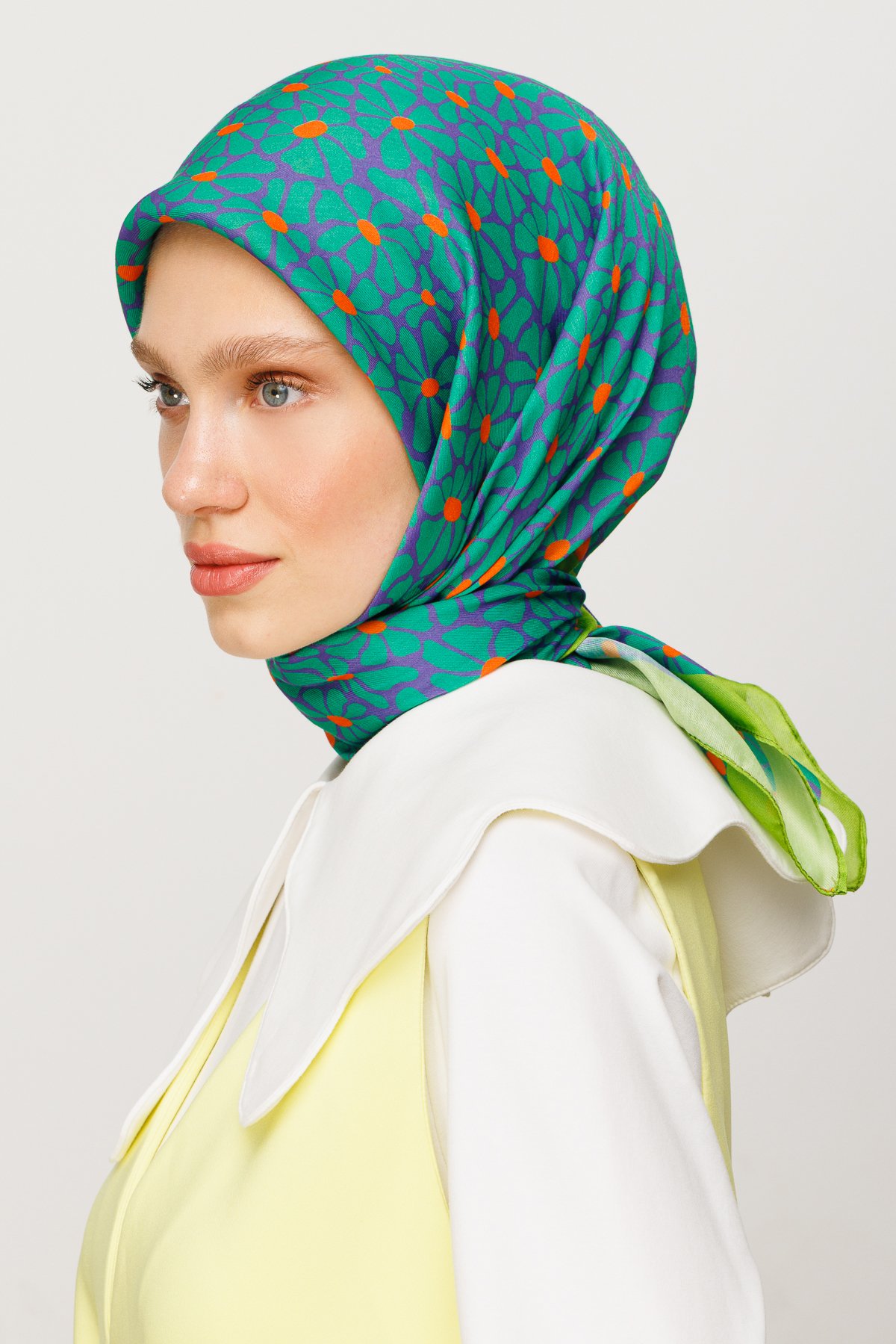 Clover Pattern Digital Soft Scarf - Lavender