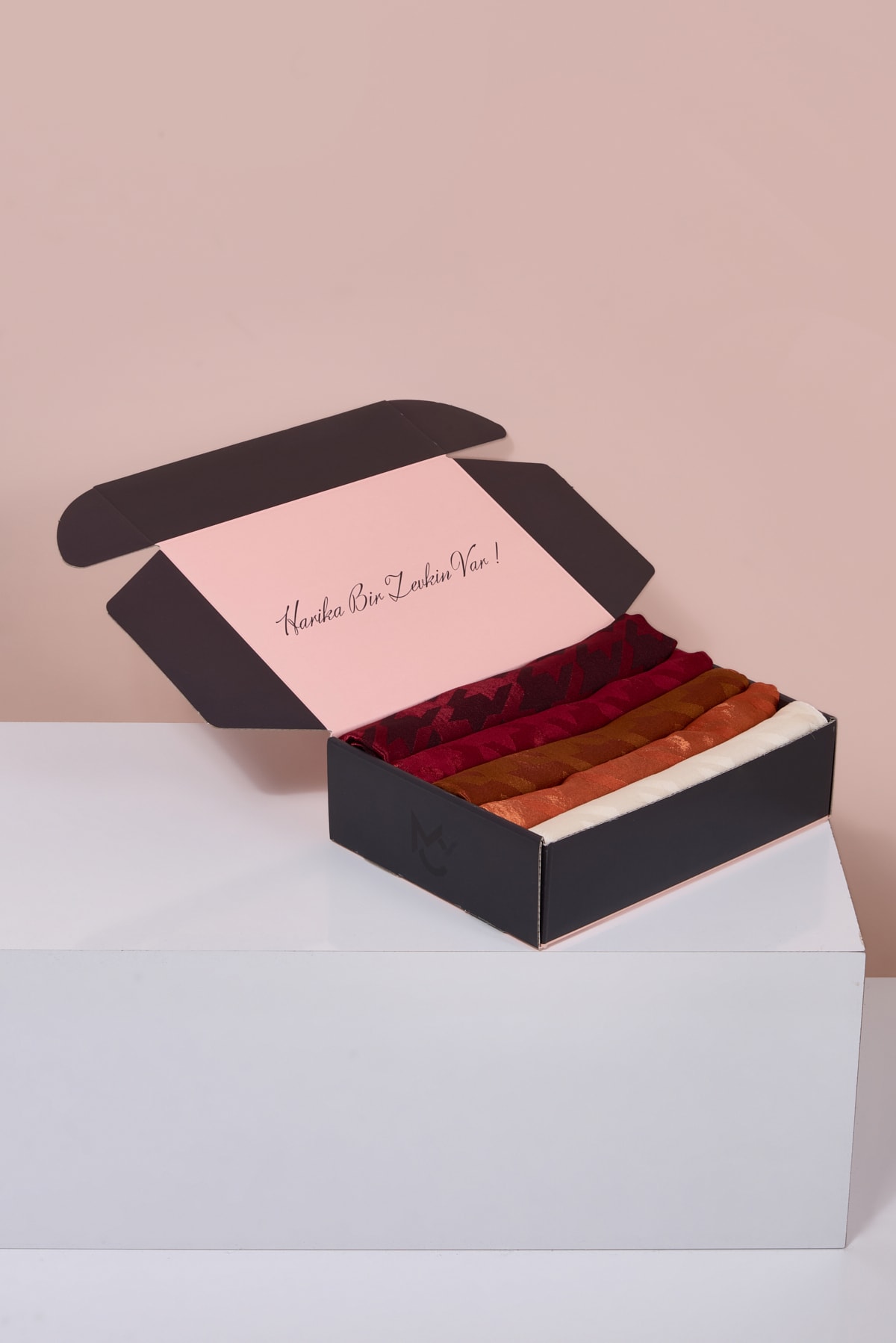 Parlak Jakar Şal - Kazayağı Desen Color Box