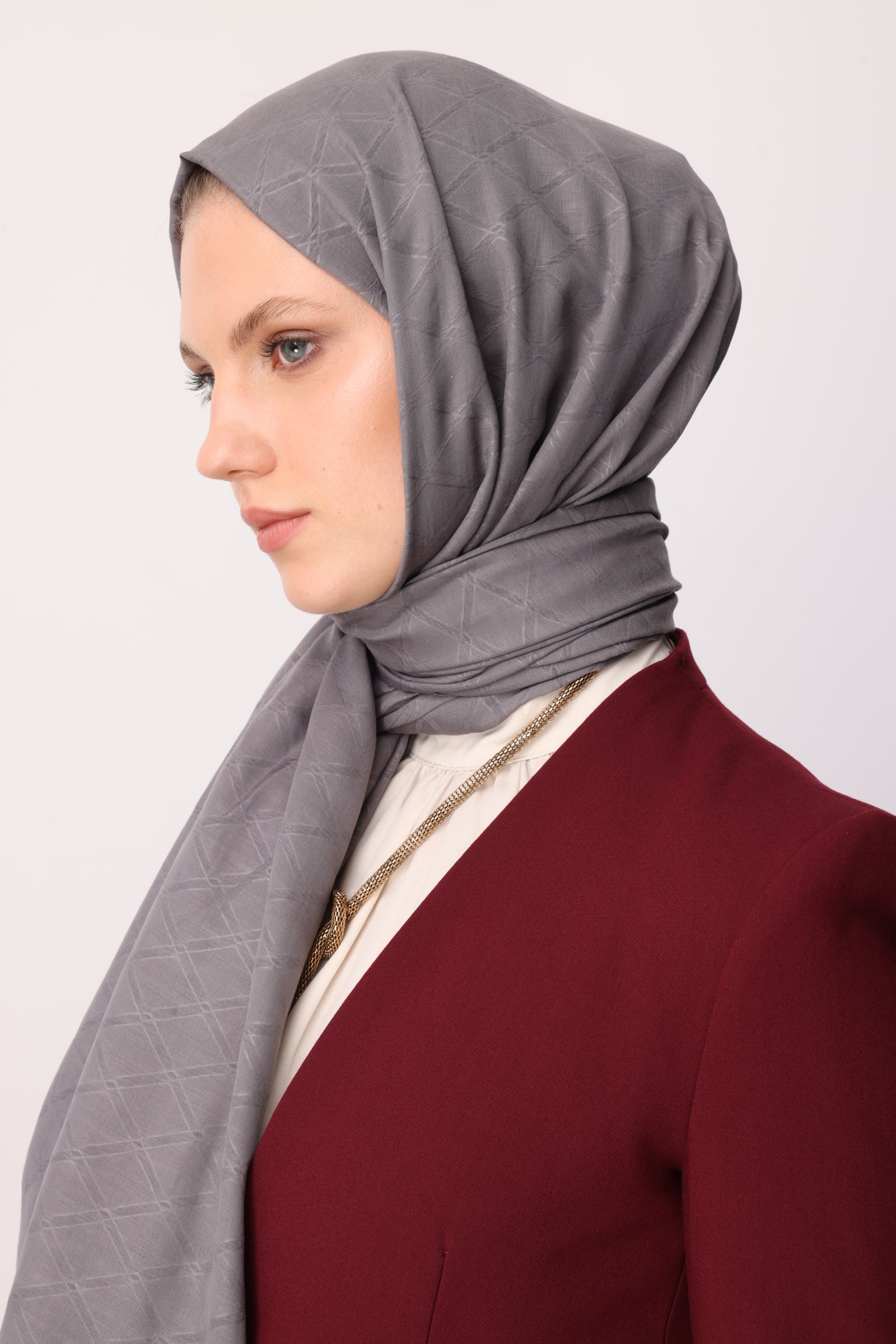Bamboo Jacquard Shawl - Smoke