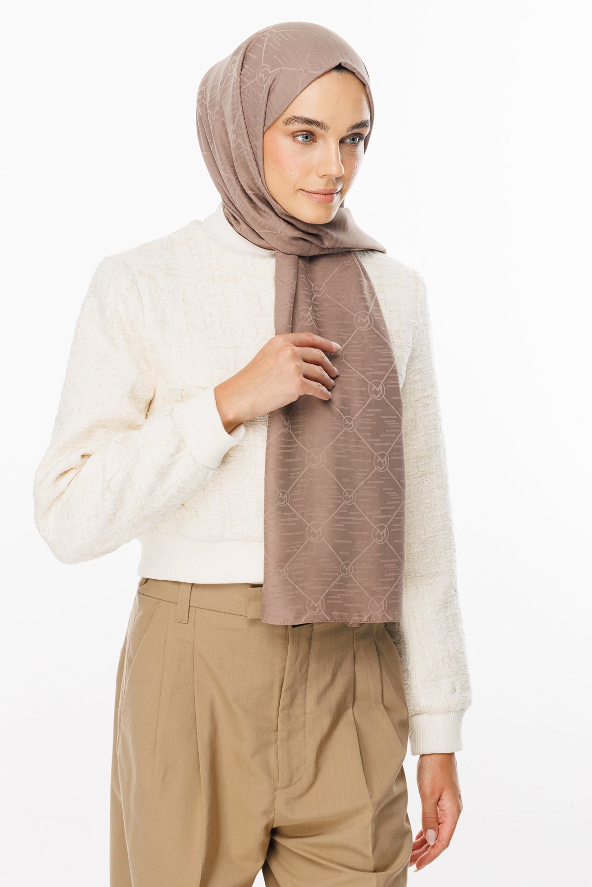 Moon Is Pattern Jacquard Shawl - Canyon