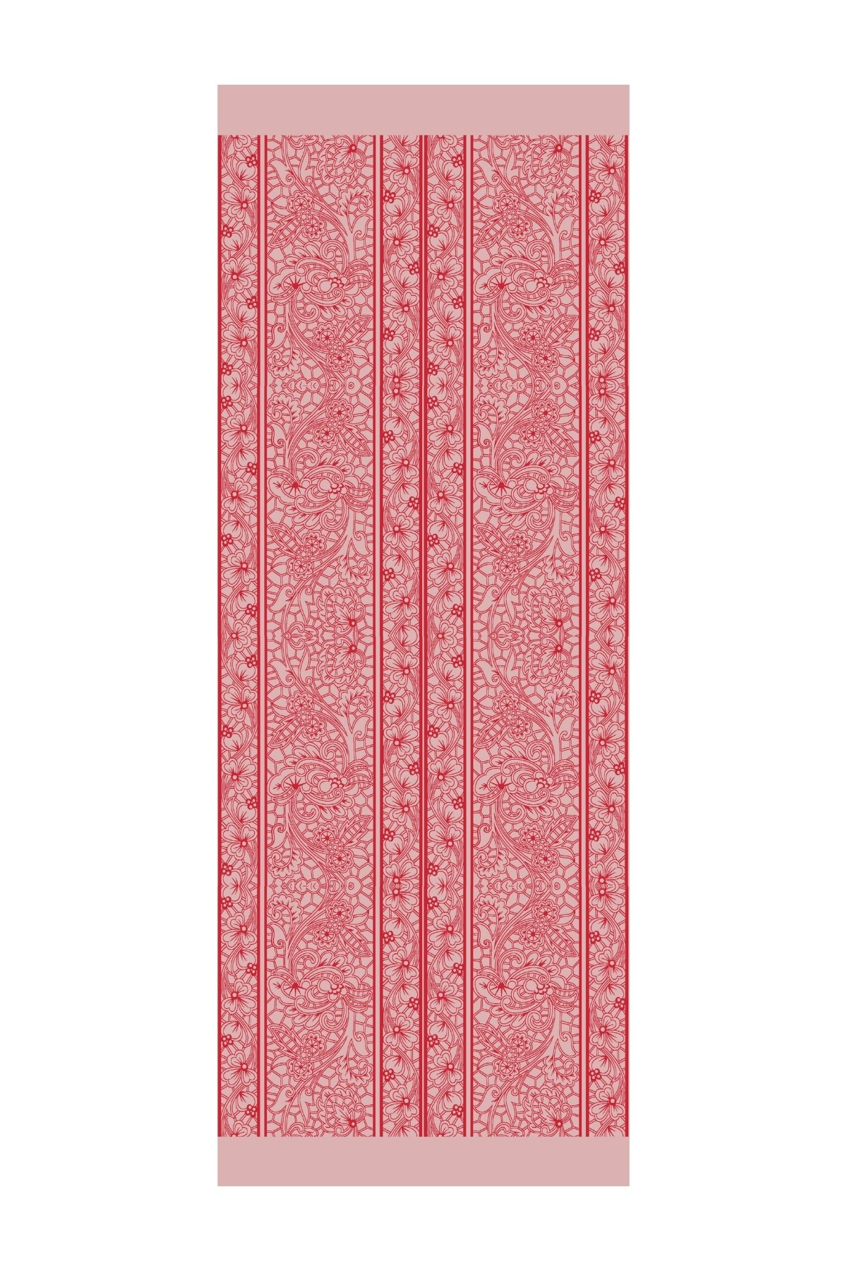 Lavin Pattern Double-Sided Shawl - Burgundy-Mint Green