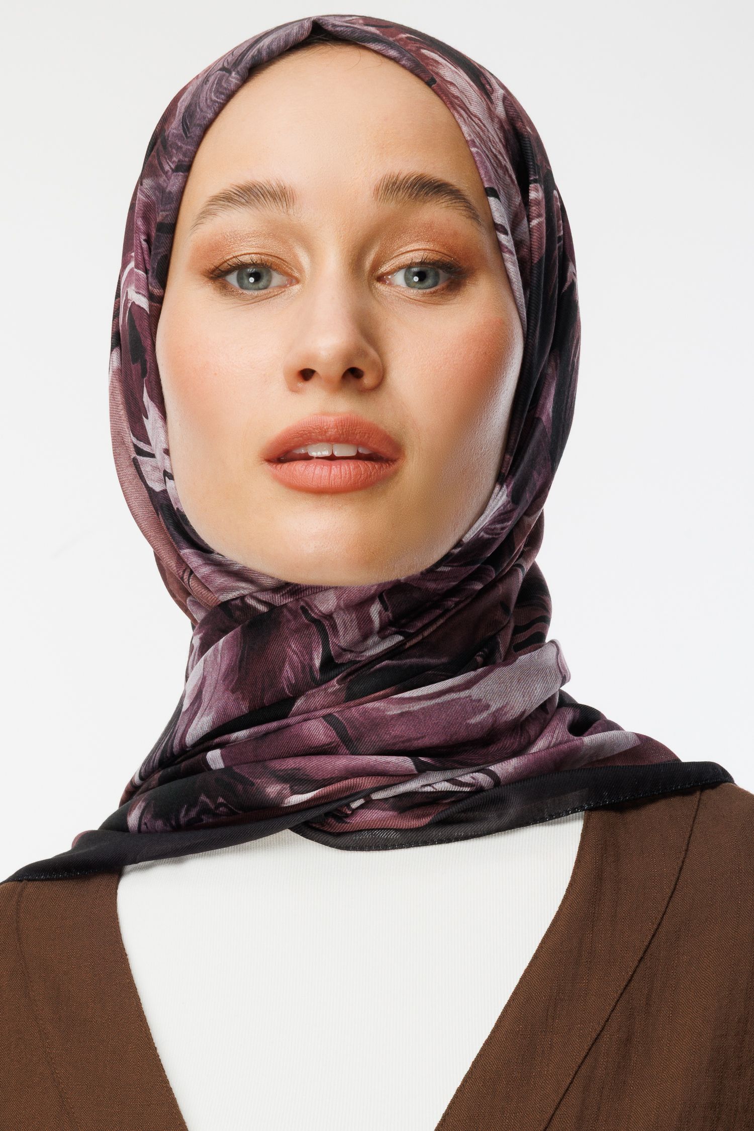 Patterned Cotton Shawl - Dried Rose