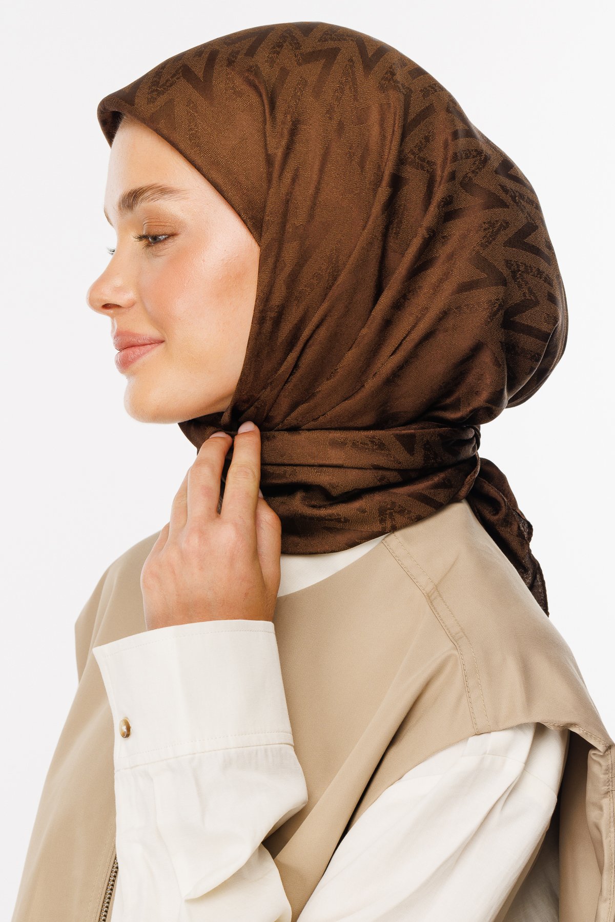 Nova Pattern Luxury Jacquard Scarf - Bitter
