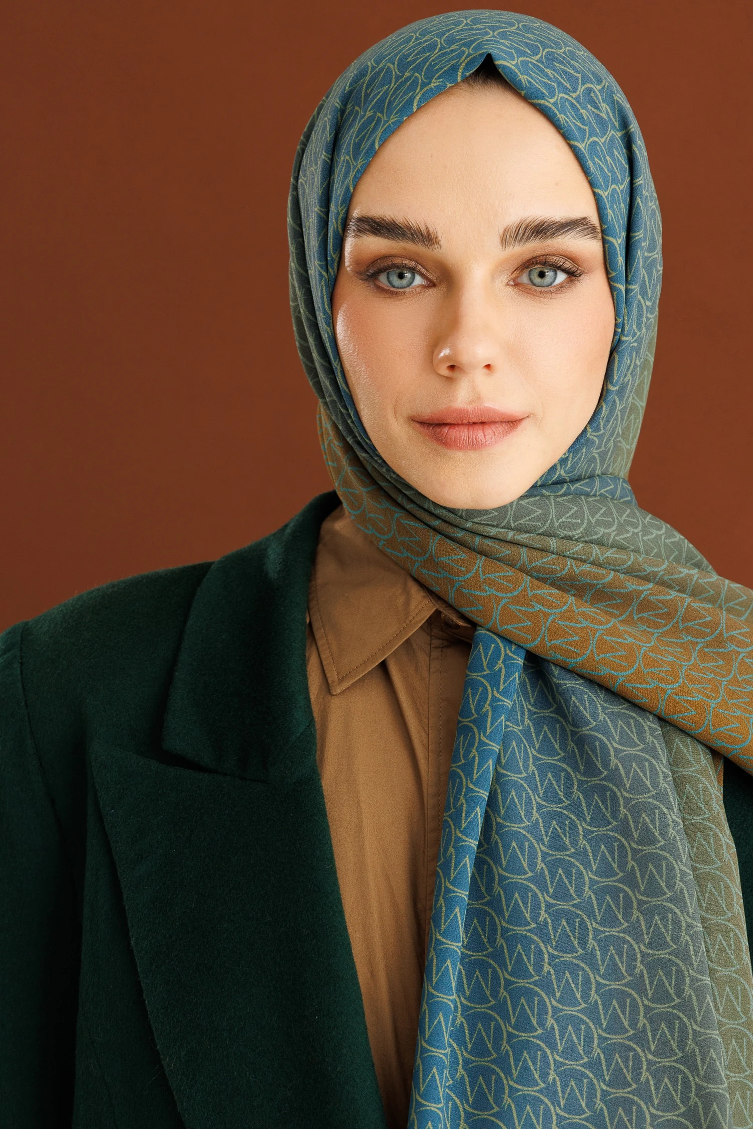 Monogram Hebei Silk Shawl - Saffron