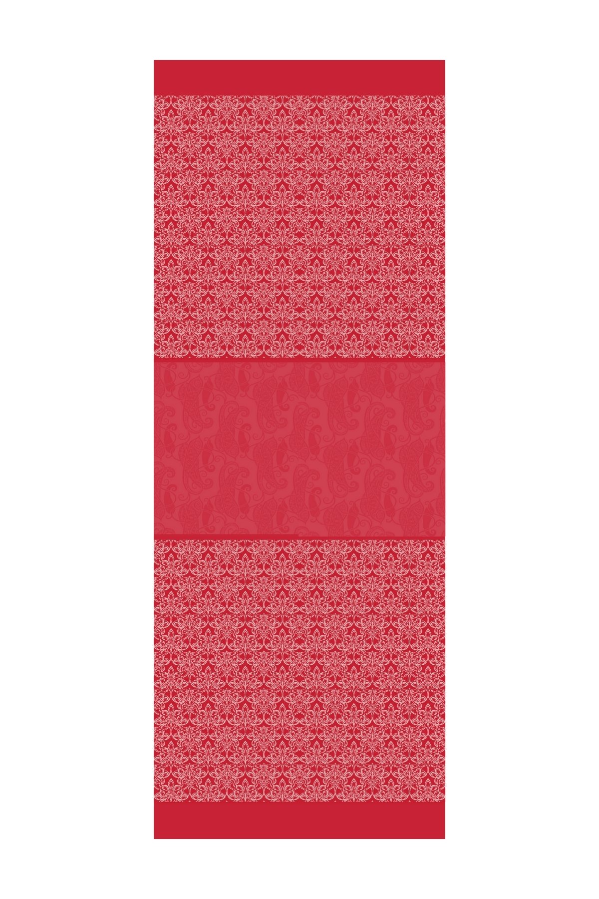 Nora Pattern Double-Sided Shawl - Burgundy-Mint Green