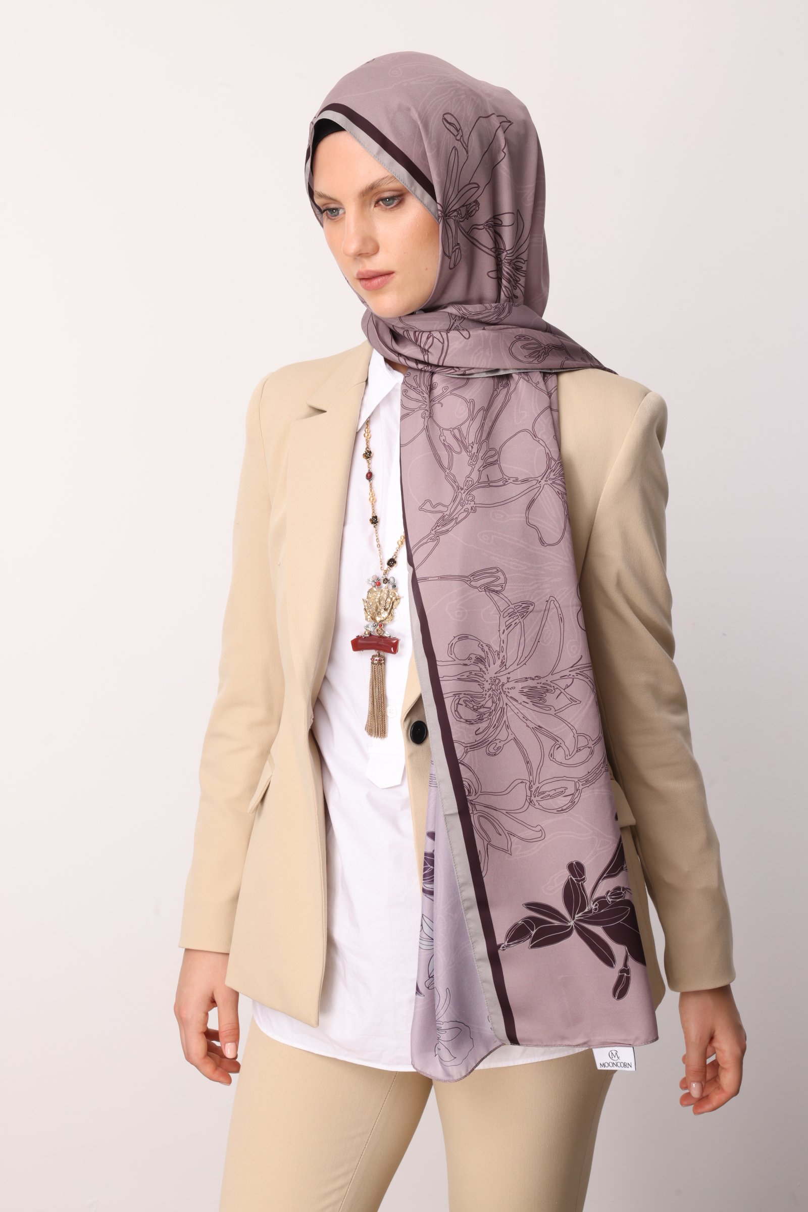 Yekta Desen Sakura İpek Şal - Pembe