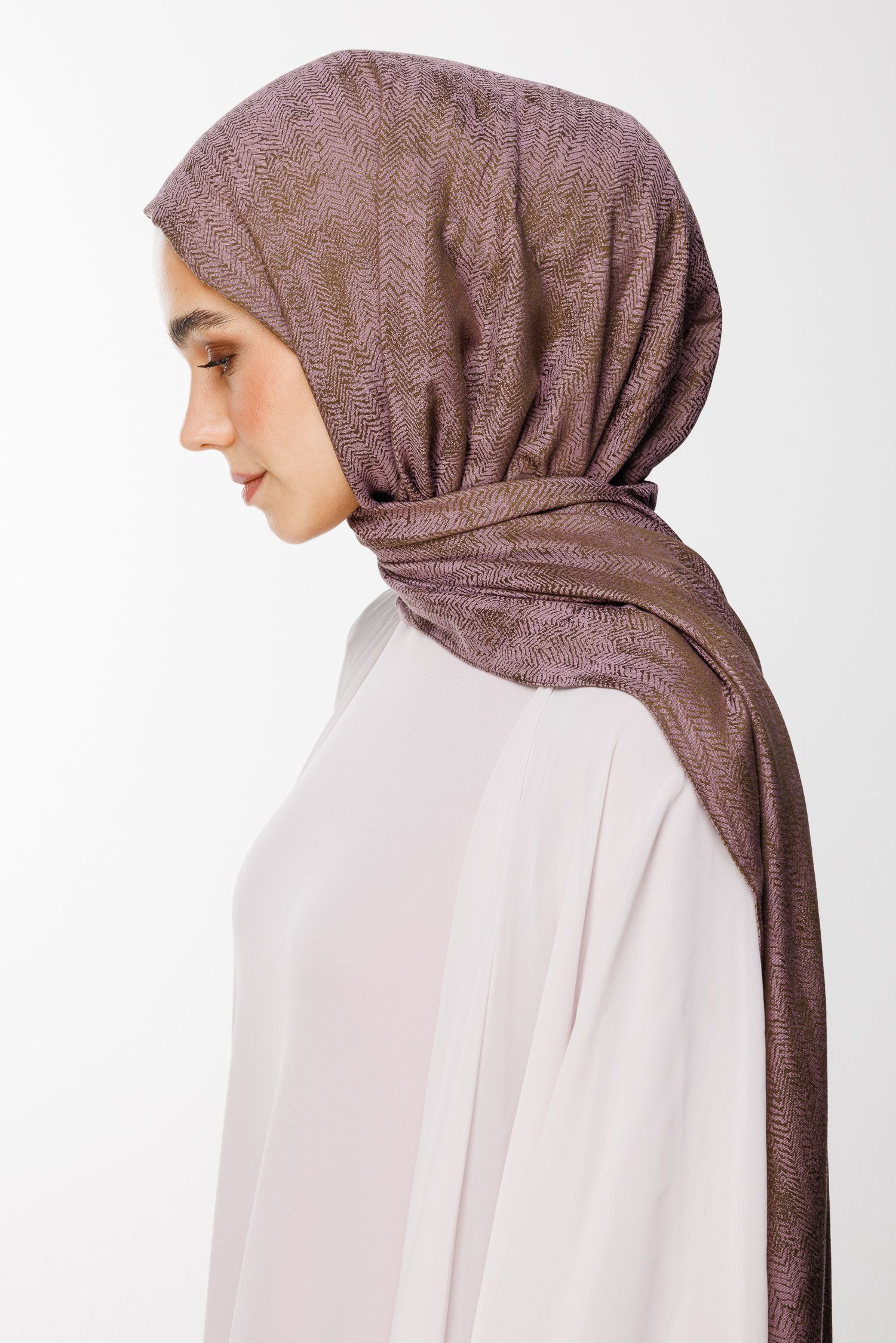 Marrakech Double Sided Shawl - Dark Khaki-Dark Rose Dry