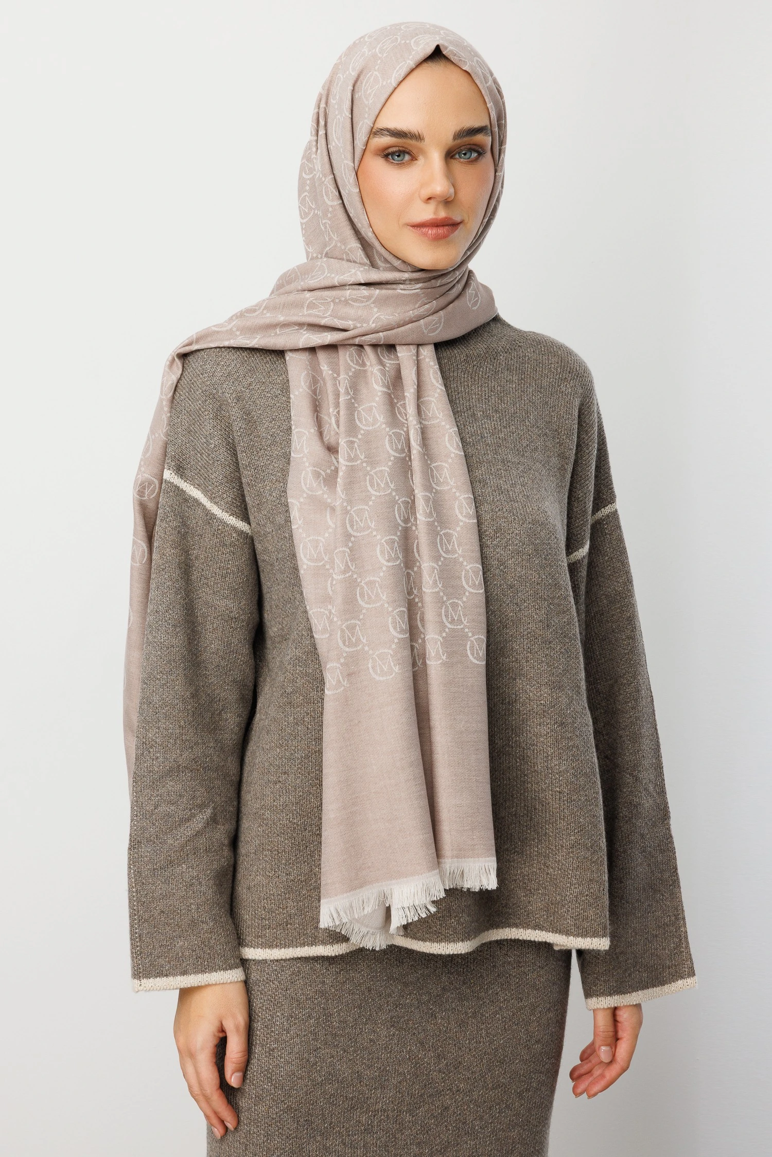 Yün İpek Şal - Soft Pembe