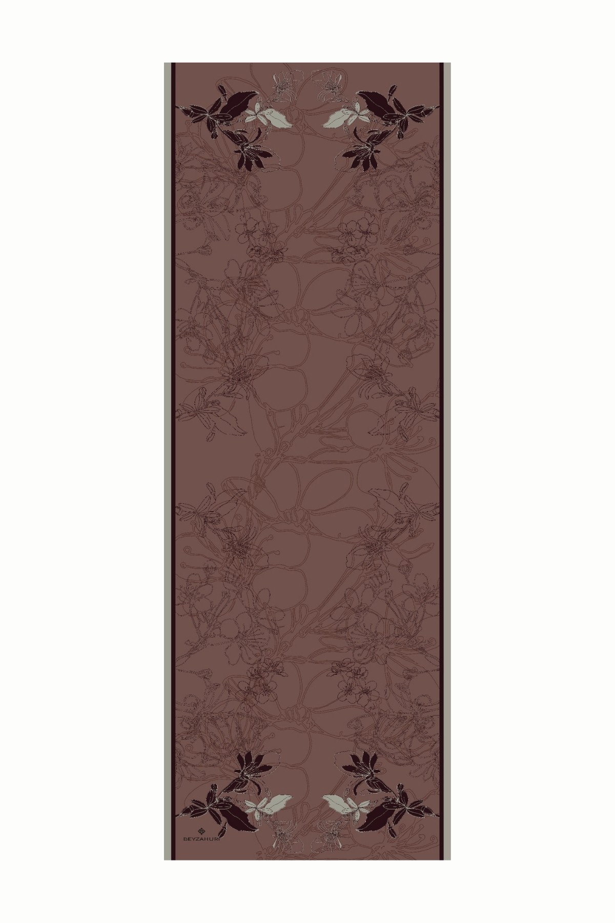 Yekta Desen Sakura İpek Şal - Tile