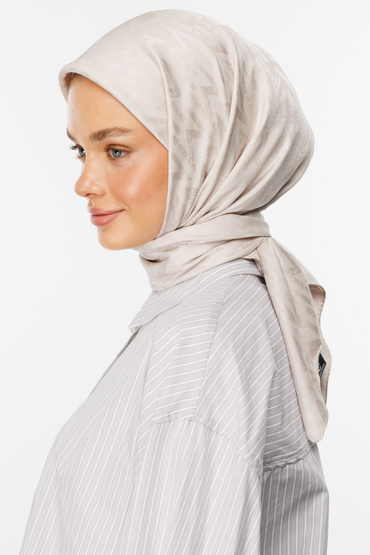 Nova Pattern Luxury Jacquard Scarf - Stone Color