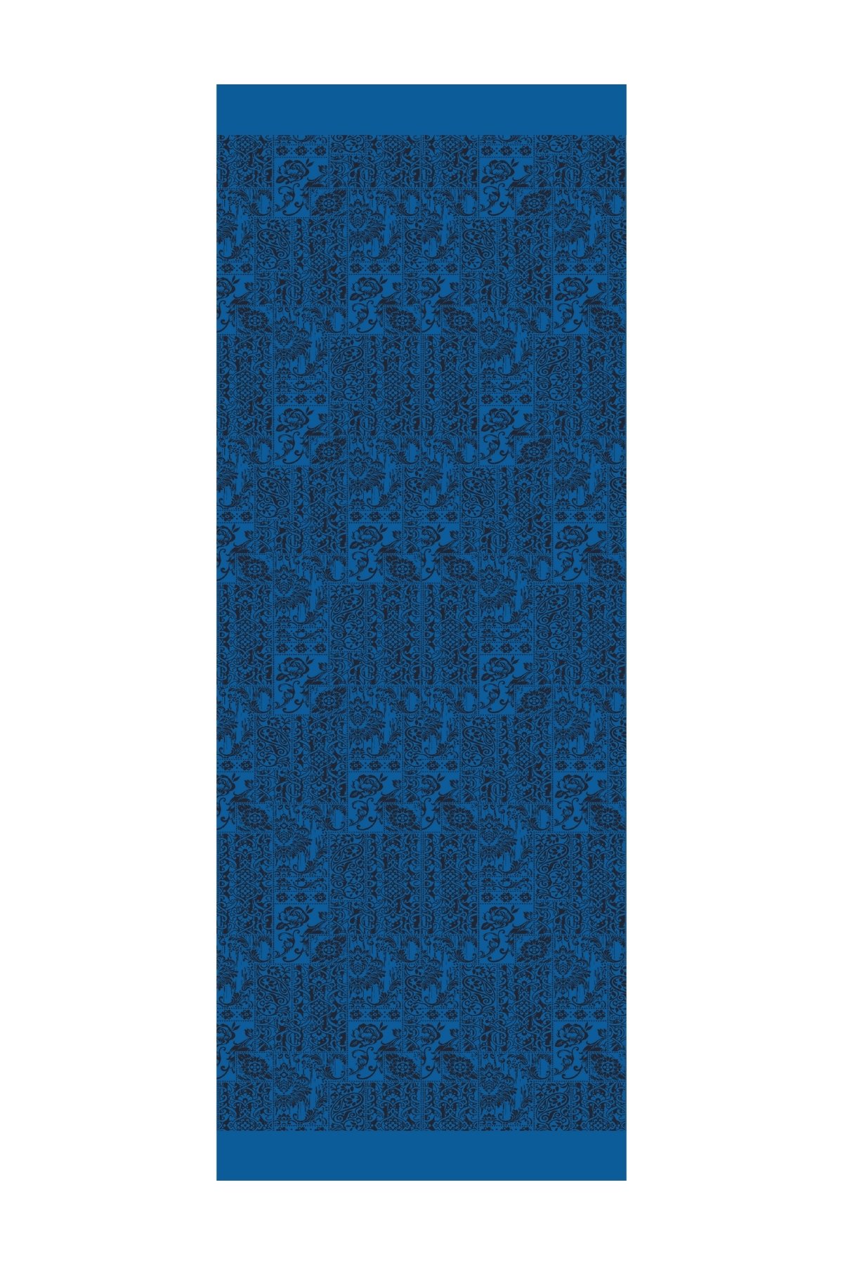 Henna Pattern Double-Sided Shawl - Black-Indigo