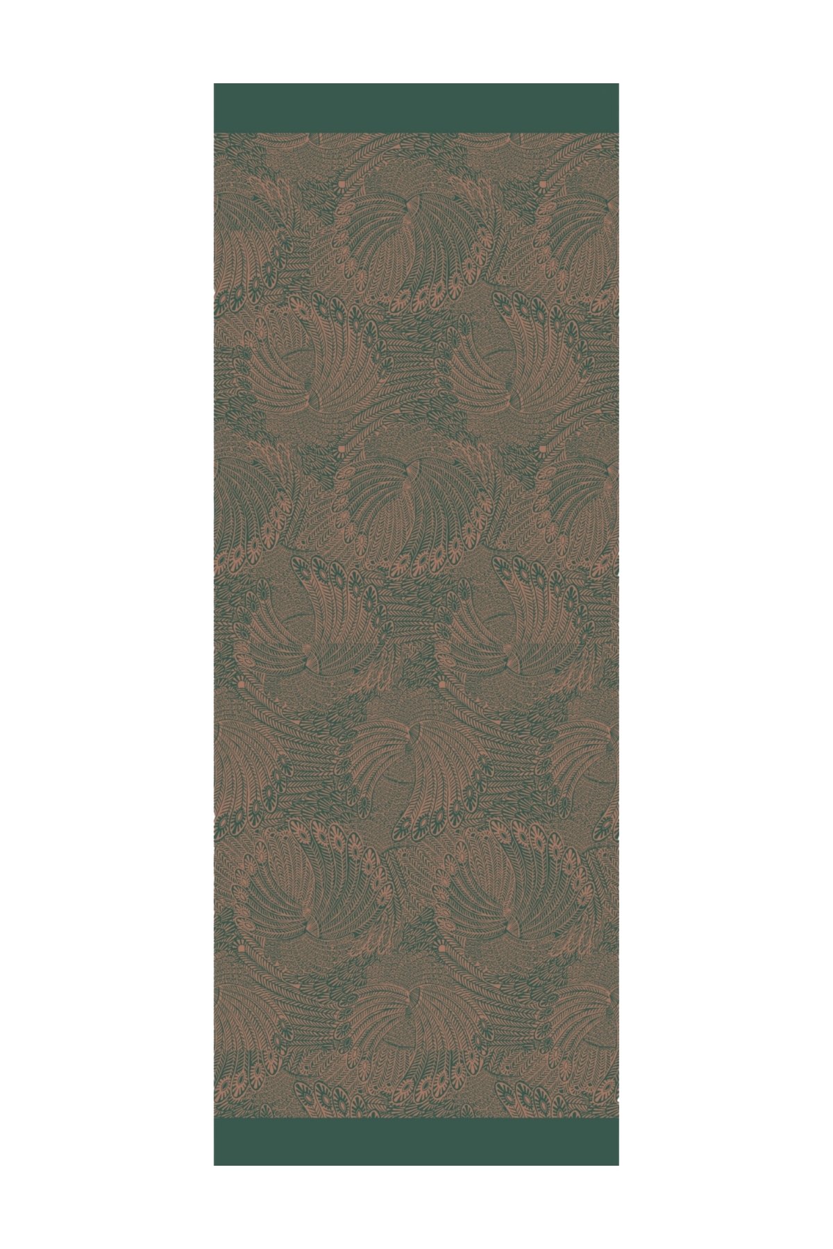 Mayra Pattern Double-Sided Shawl - Emerald-Apricot