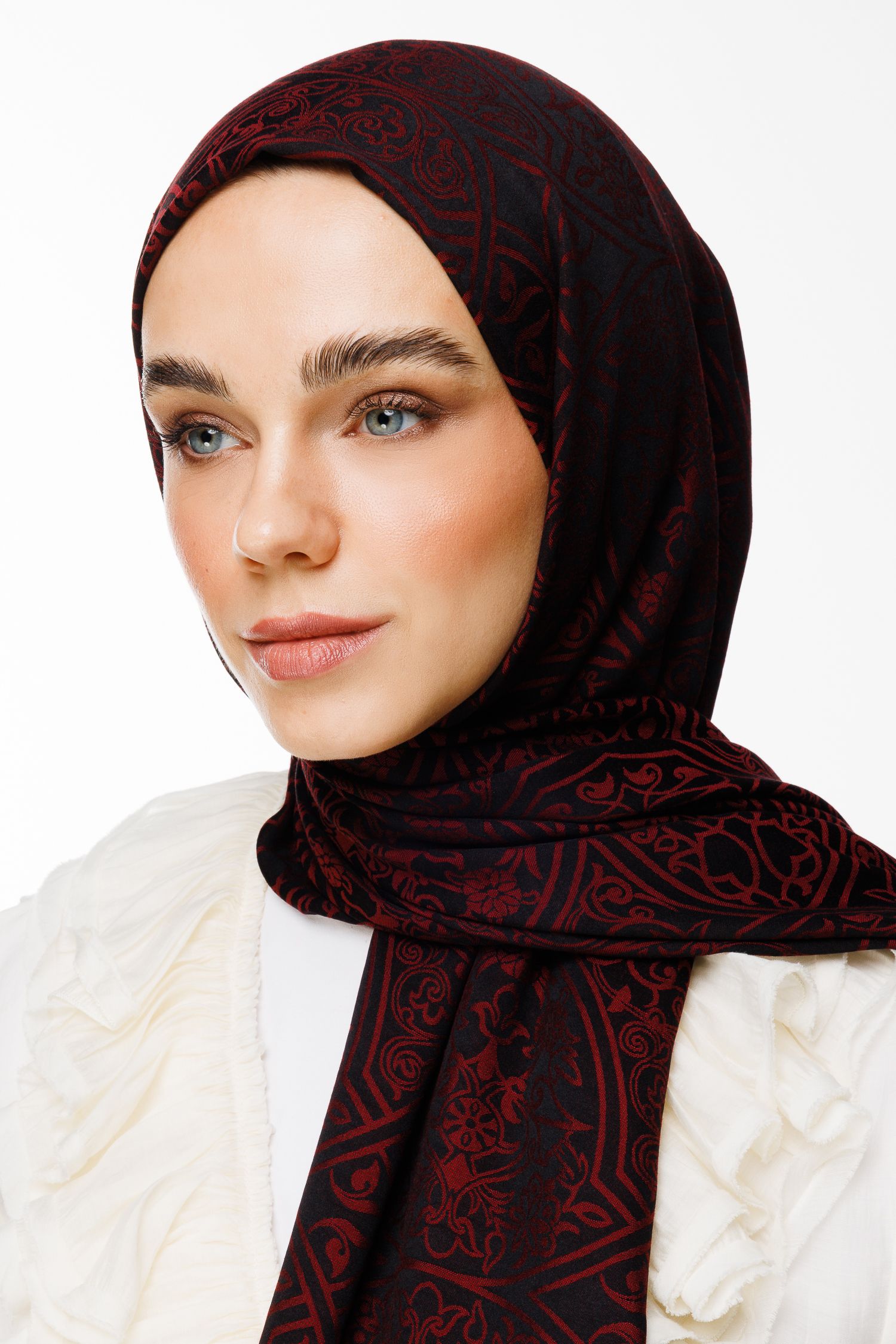 Marrakech Double Sided Shawl - Black-Burgundy