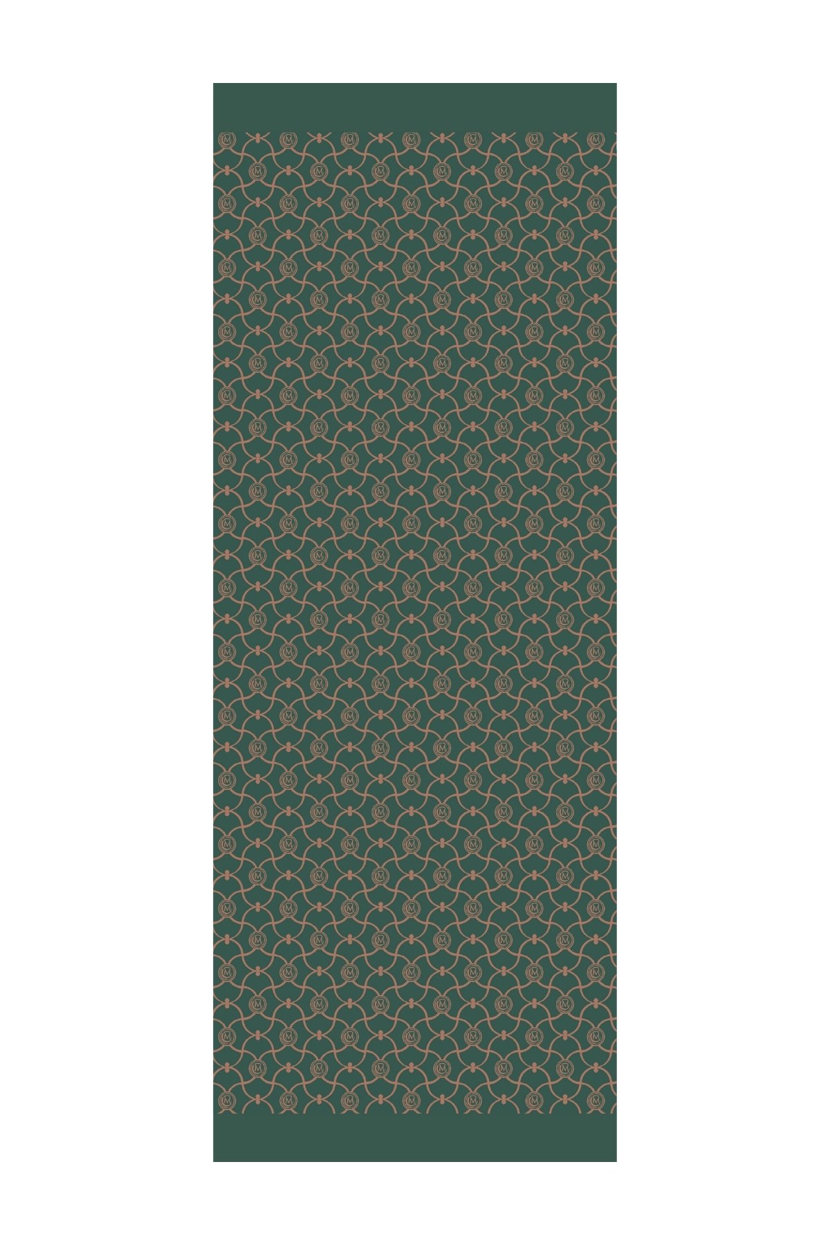 Marrakech Pattern Double-Sided Shawl - Emerald-Apricot