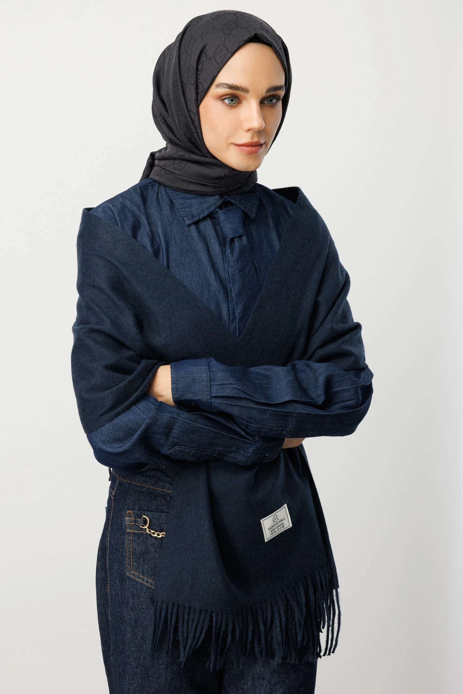 Yün Atkı - Lacivert