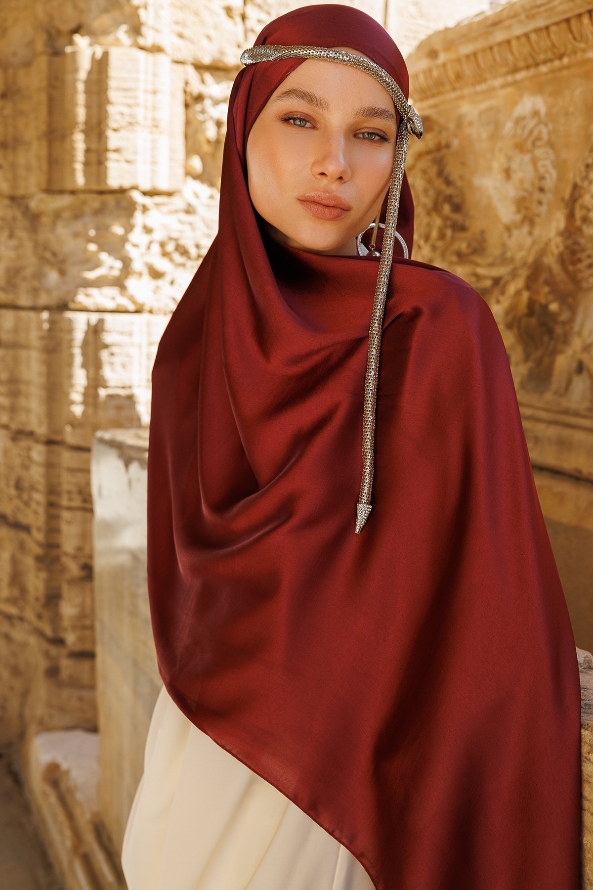 Diamond Aura Şal - Bordo