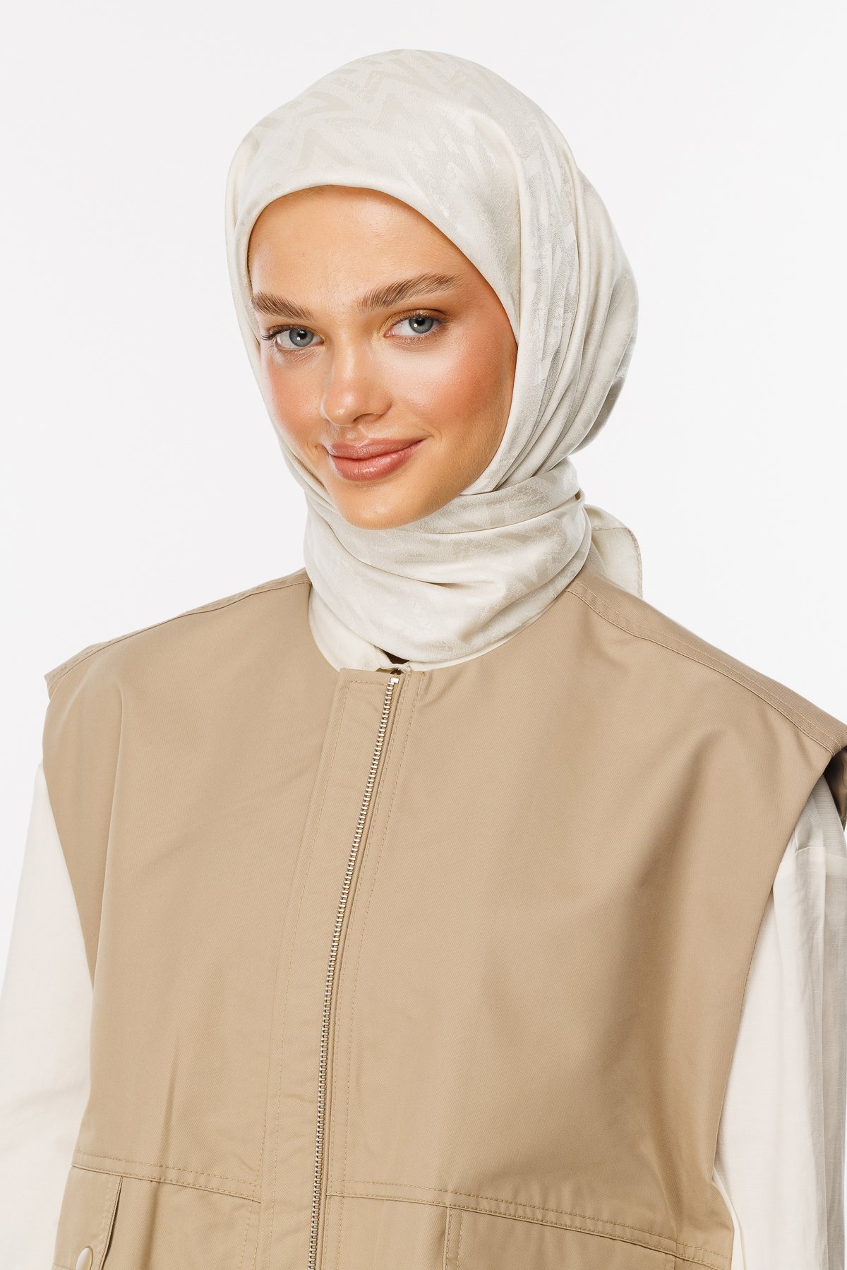 Nova Pattern Luxury Jacquard Scarf - Pearl