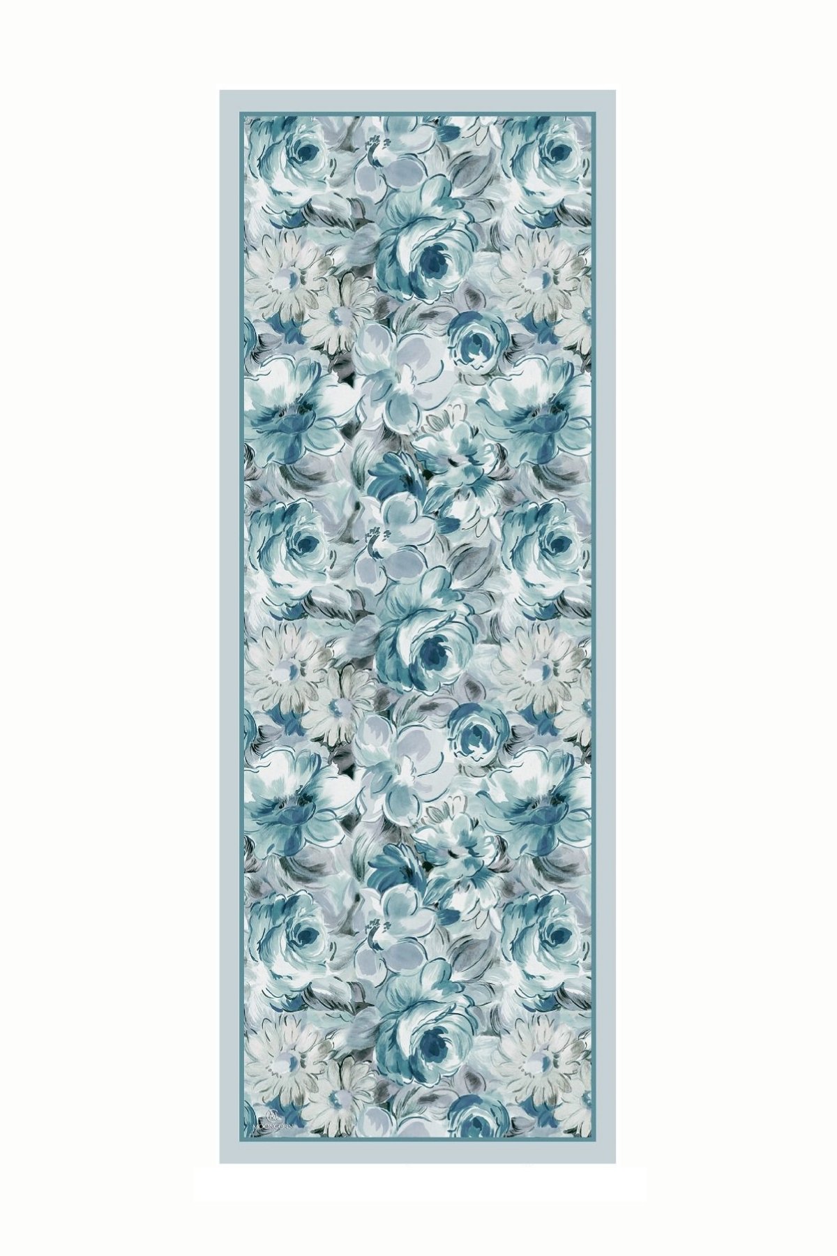 Patterned Cotton Shawl - Ice Blue